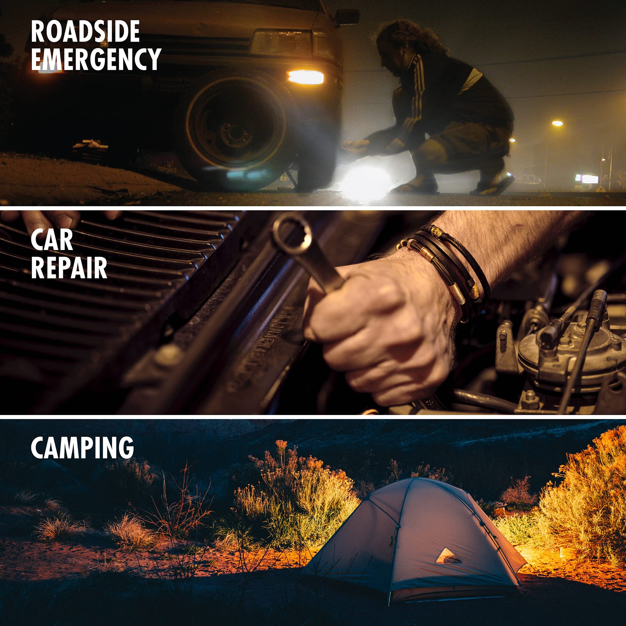 Wagan Wayfinder XL 1000 Lumen Rechargeable Work Light Folding Portable LED Light Lantern for Outdoor Camping Hiking Roadside Emergency Car Repairing and Job Site Lighting
