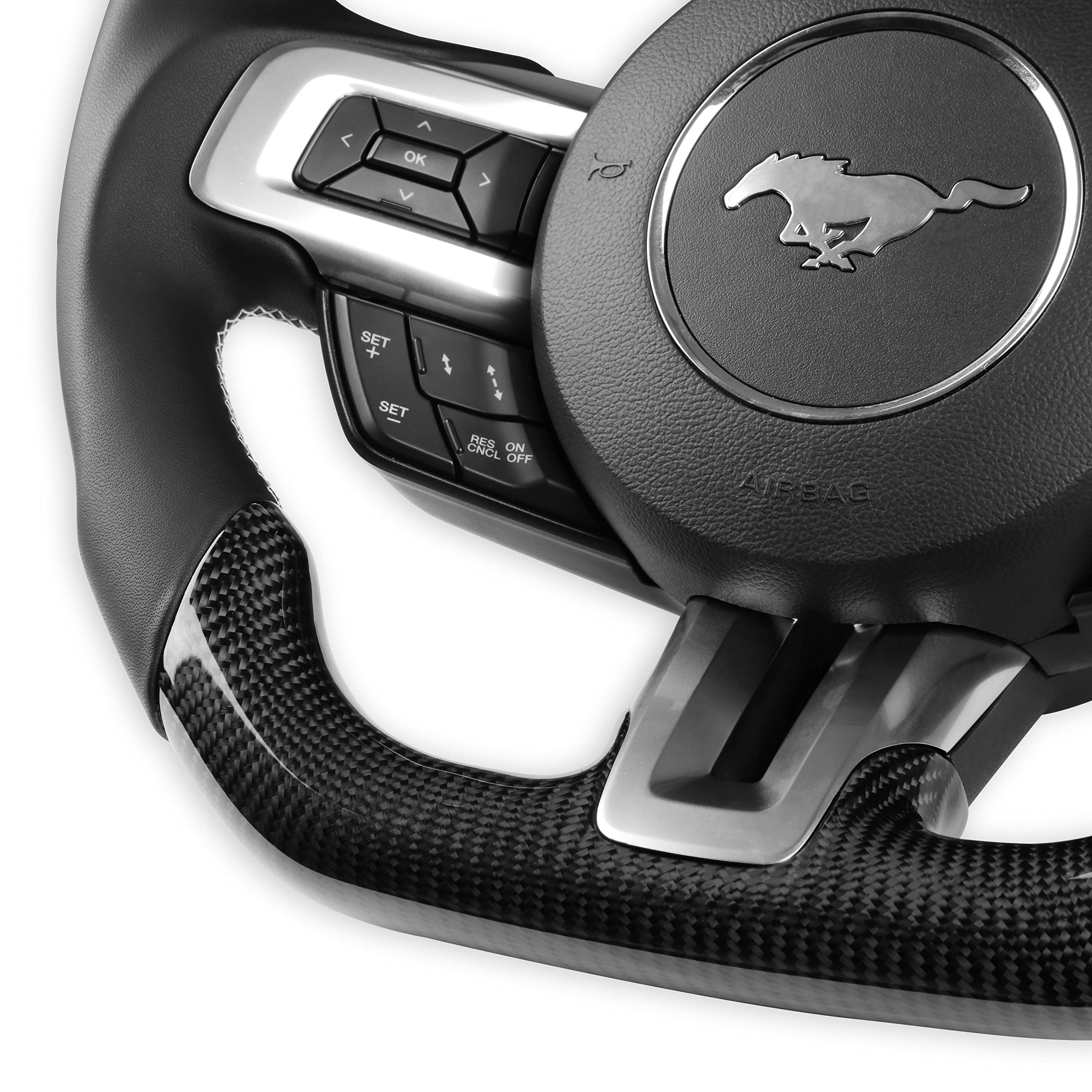 Steering Wheel Rekudo RK950-05 - Carbon Fiber with Leather Grips