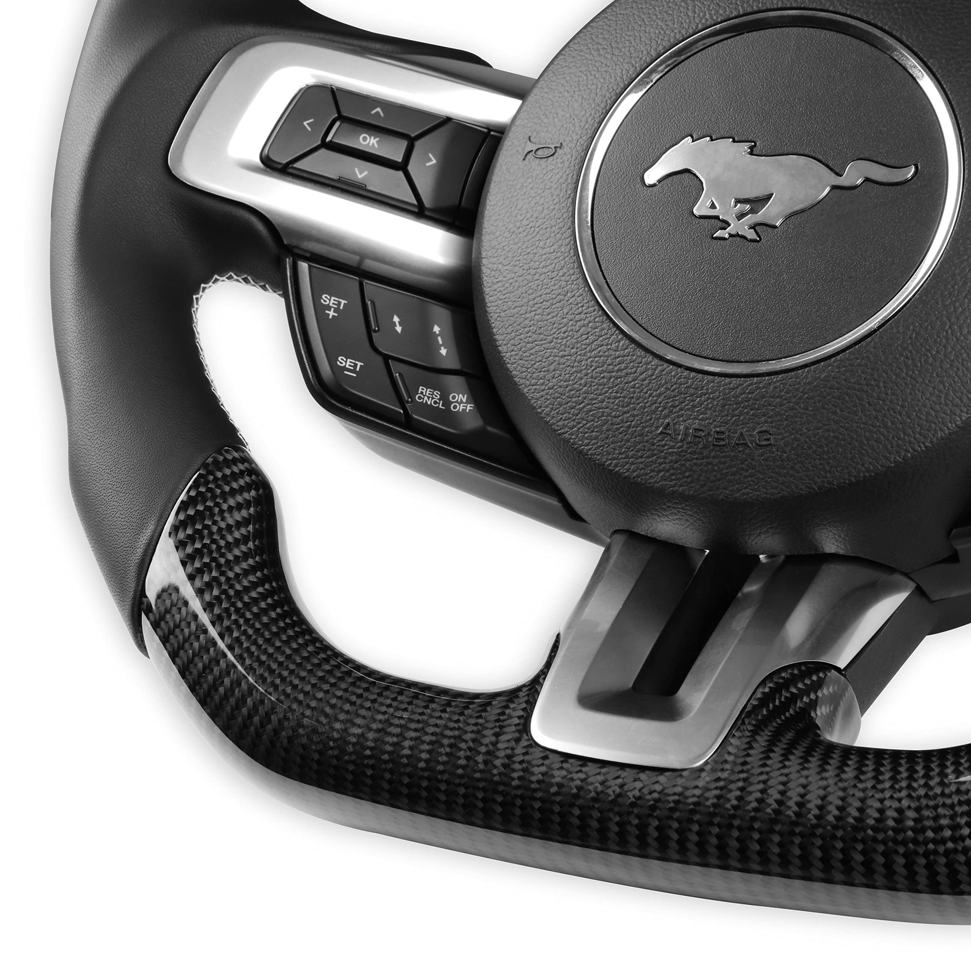 Steering Wheel Rekudo RK950-05 - Carbon Fiber with Leather Grips