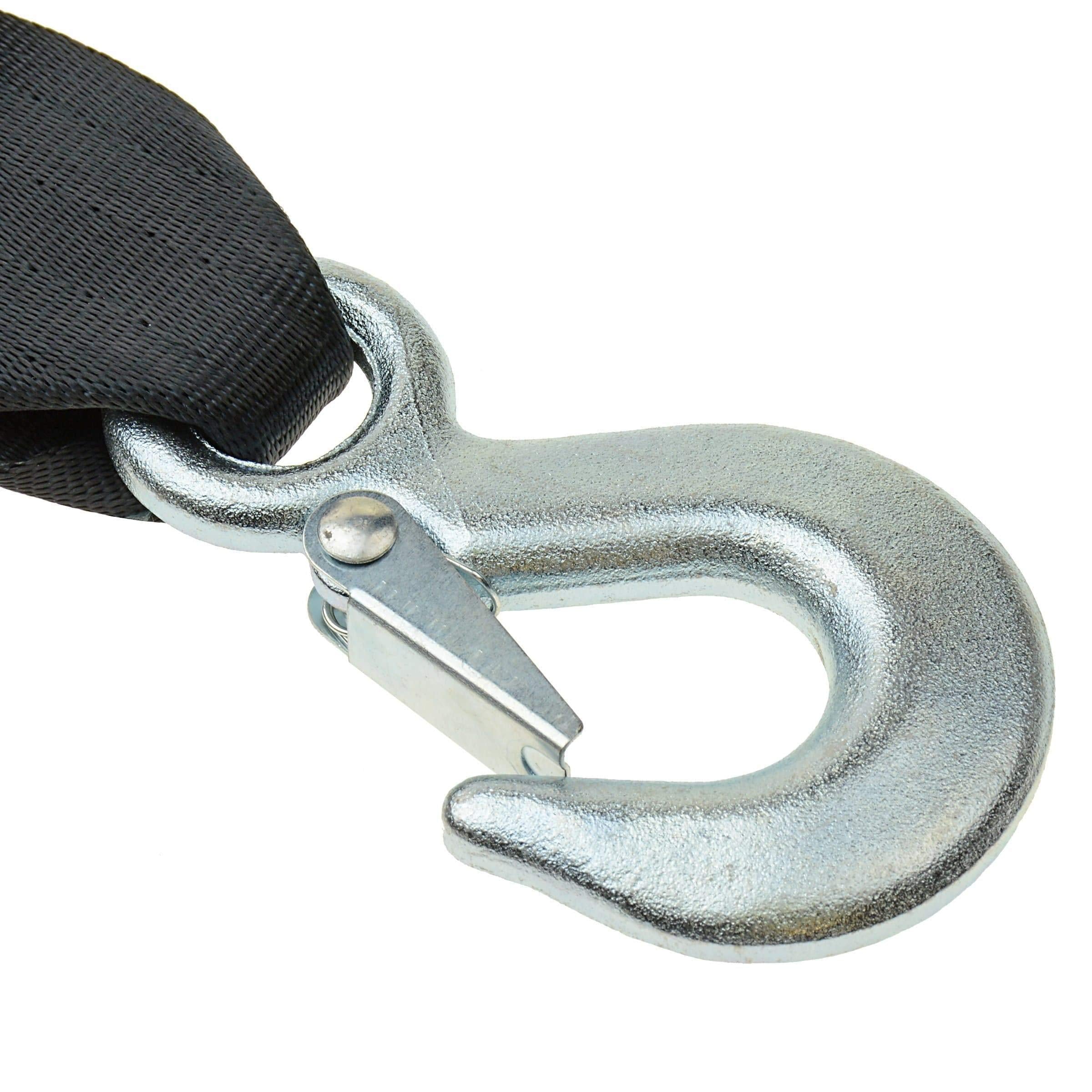 20' T-H Marine Winch Strap & Hook - 2" High Impact Strap with Heavy Duty Zinc Plated Hook - 5000 lb Breaking Strength