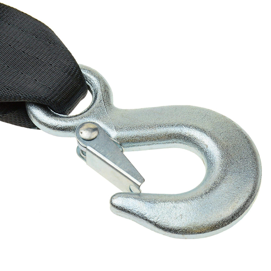 20' T-H Marine Winch Strap & Hook - 2" High Impact Strap with Heavy Duty Zinc Plated Hook - 5000 lb Breaking Strength
