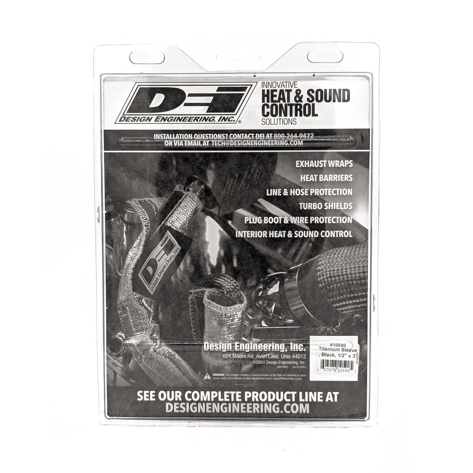 Protect-A-Sleeve Design Engineering 10590 Black Titanium 0.5" ID x 36" with LR Technology