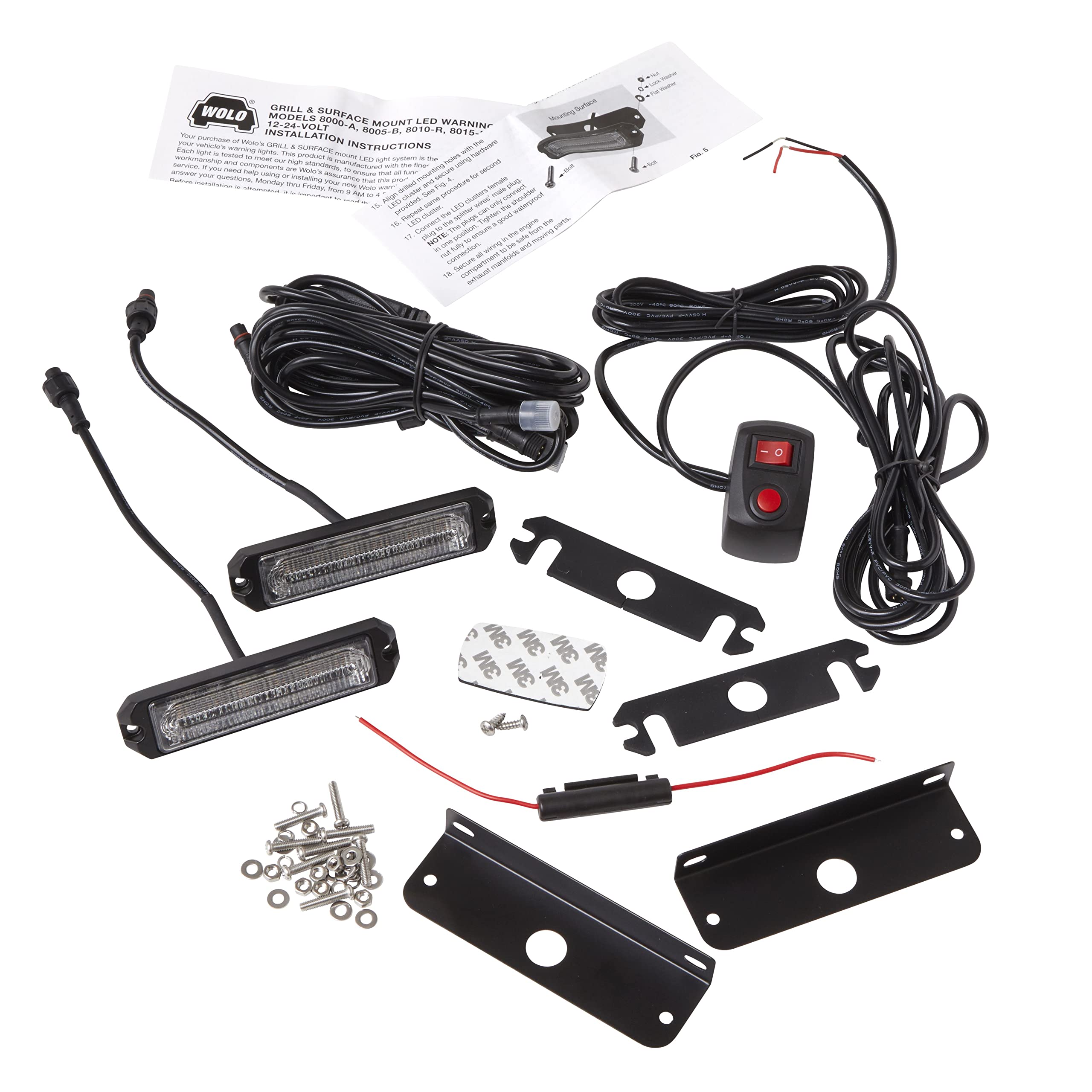 Wolo LED Grill & Surface Mount 8000-A Warning Light, Amber (SAE J595 Class 1 Certified)