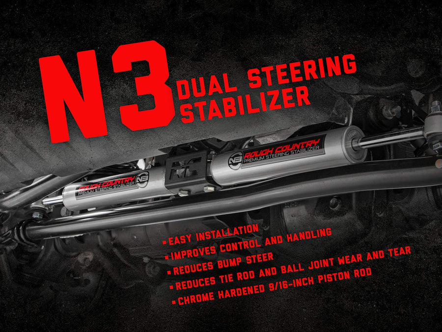 Rough Country Steering Stabilizer Dual N3 for 1977-1979 Ford F-150-8733630