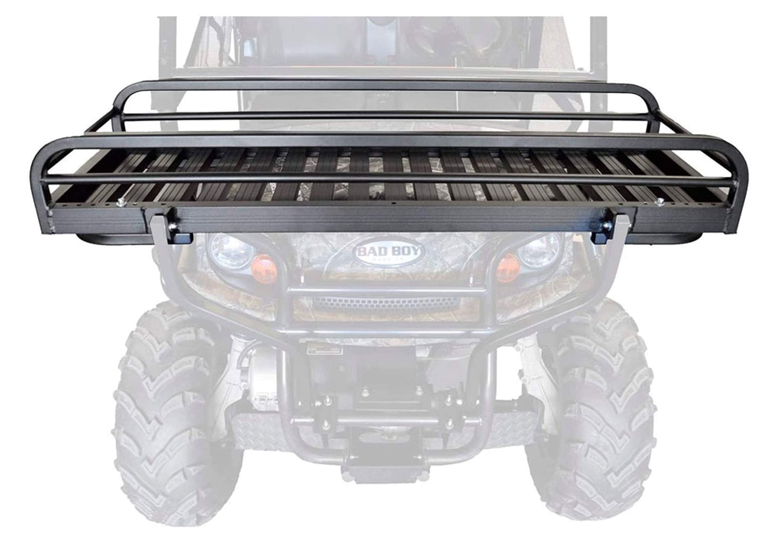 UTV Front Great Day Cargo Rack - 18" x 50" x 7" Carrying Cradle - 250 lbs Weight Capacity - Aluminum Frame - Black Powder-Coated Finish, UVFR751