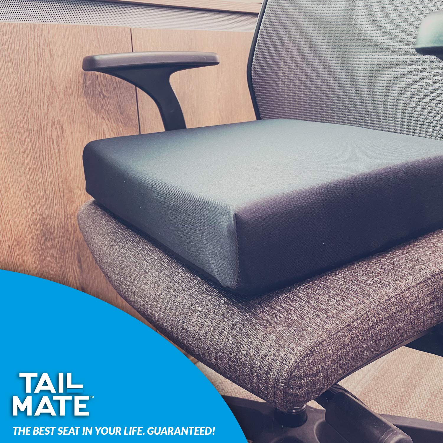 Gelcore Tail Mate Premium Seat Cushion – Non-Slip Gel Seat Cushion for Office Chairs, Car Seats, and More, Sciatica and Back Pain Relief