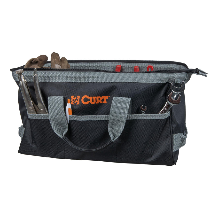 70004 CURT Towing Accessories Storage Tool Bag, 14 Pockets, Reinforced Webbing