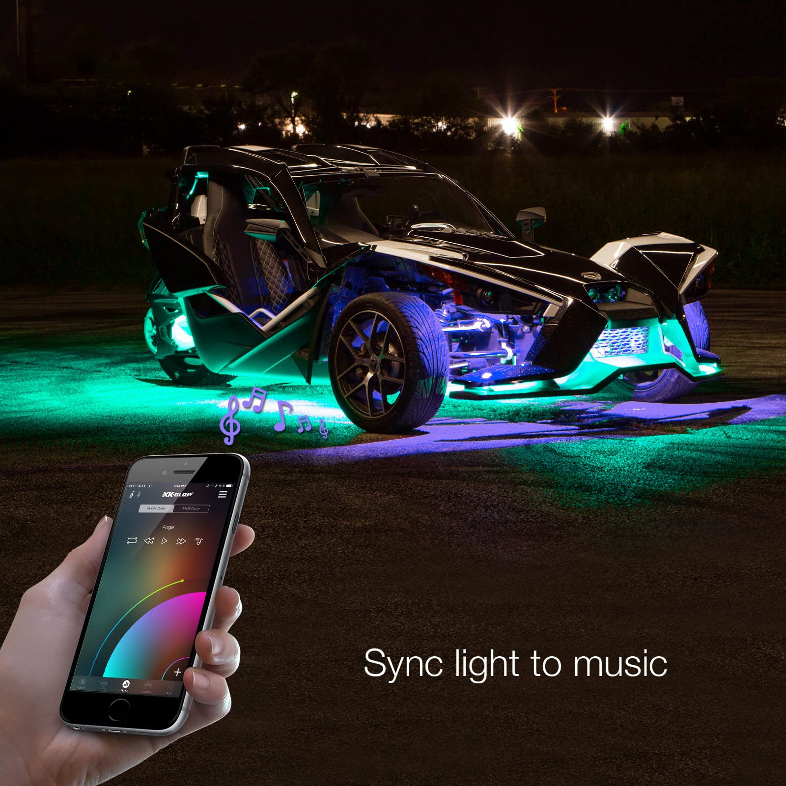 XKGLOW XK-Sling-ADV LED Underglow Light Kit for Slingshot Polaris | XKCHROME Smartphone App Controll