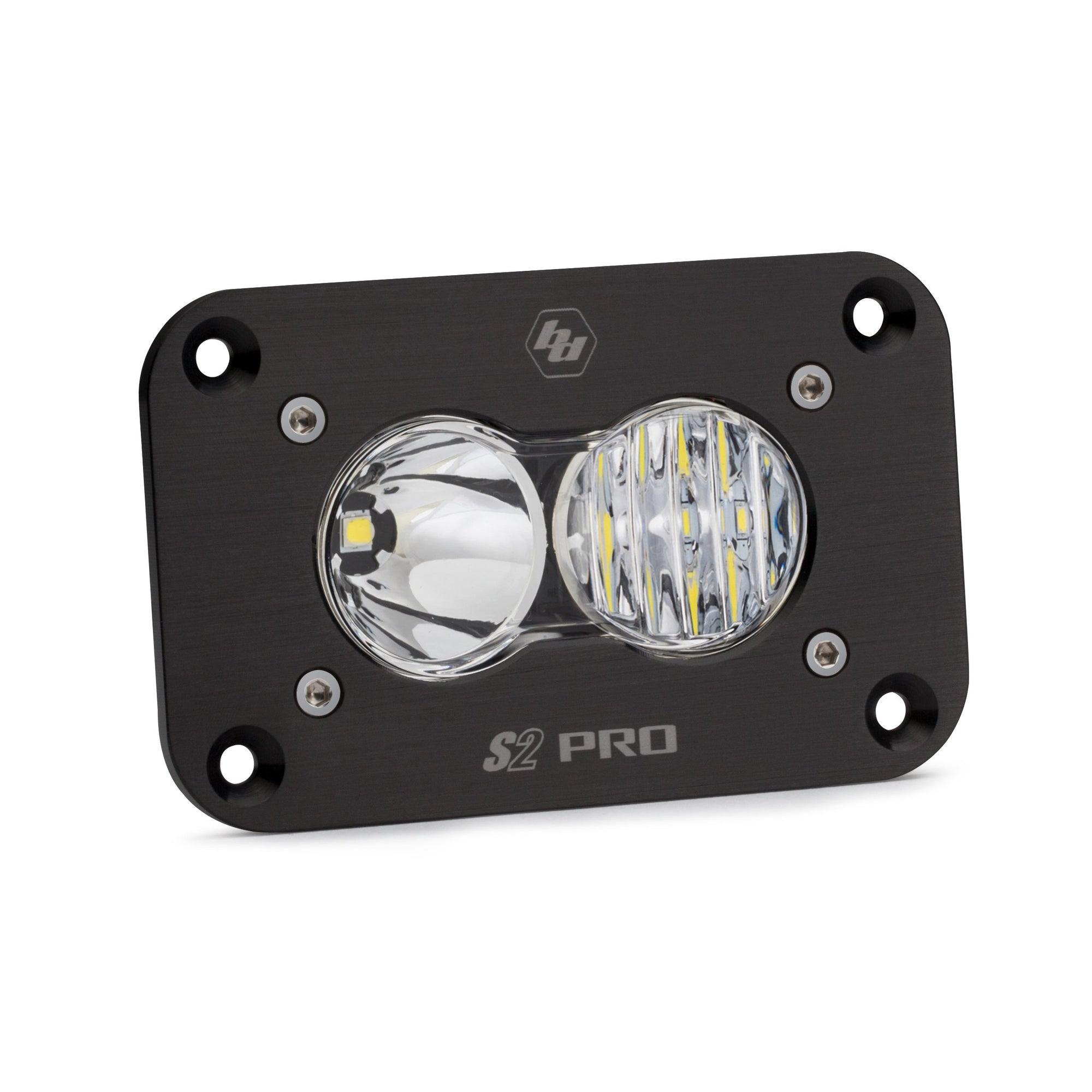 Baja Designs Flush Mount S2 Pro Black LED Auxiliary Light Pod (Driving Combo; Clear)
