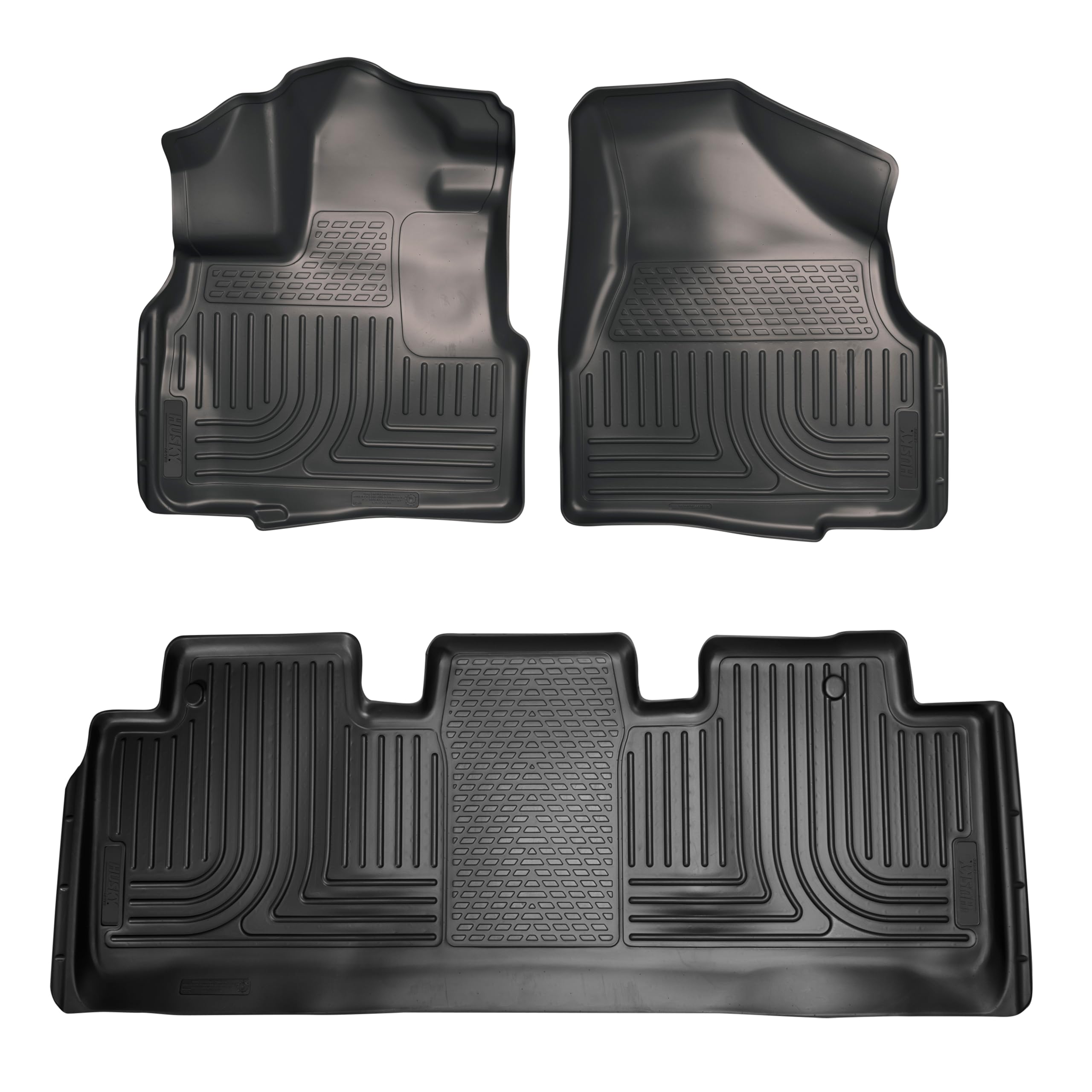 Husky Liners Floor Mats Weatherbeater | Fits 2011-2017 Honda Odyssey | Front & 2nd Row - Black, 3-pc | 93751