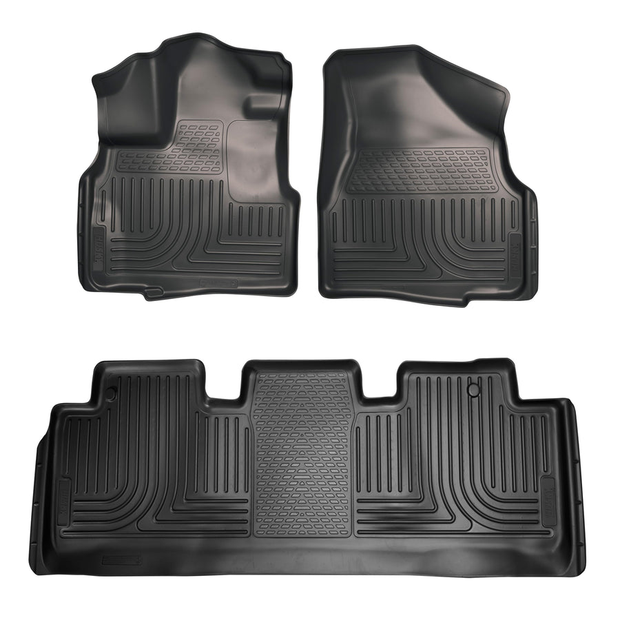 Husky Liners Floor Mats Weatherbeater | Fits 2011-2017 Honda Odyssey | Front & 2nd Row - Black, 3-pc | 93751