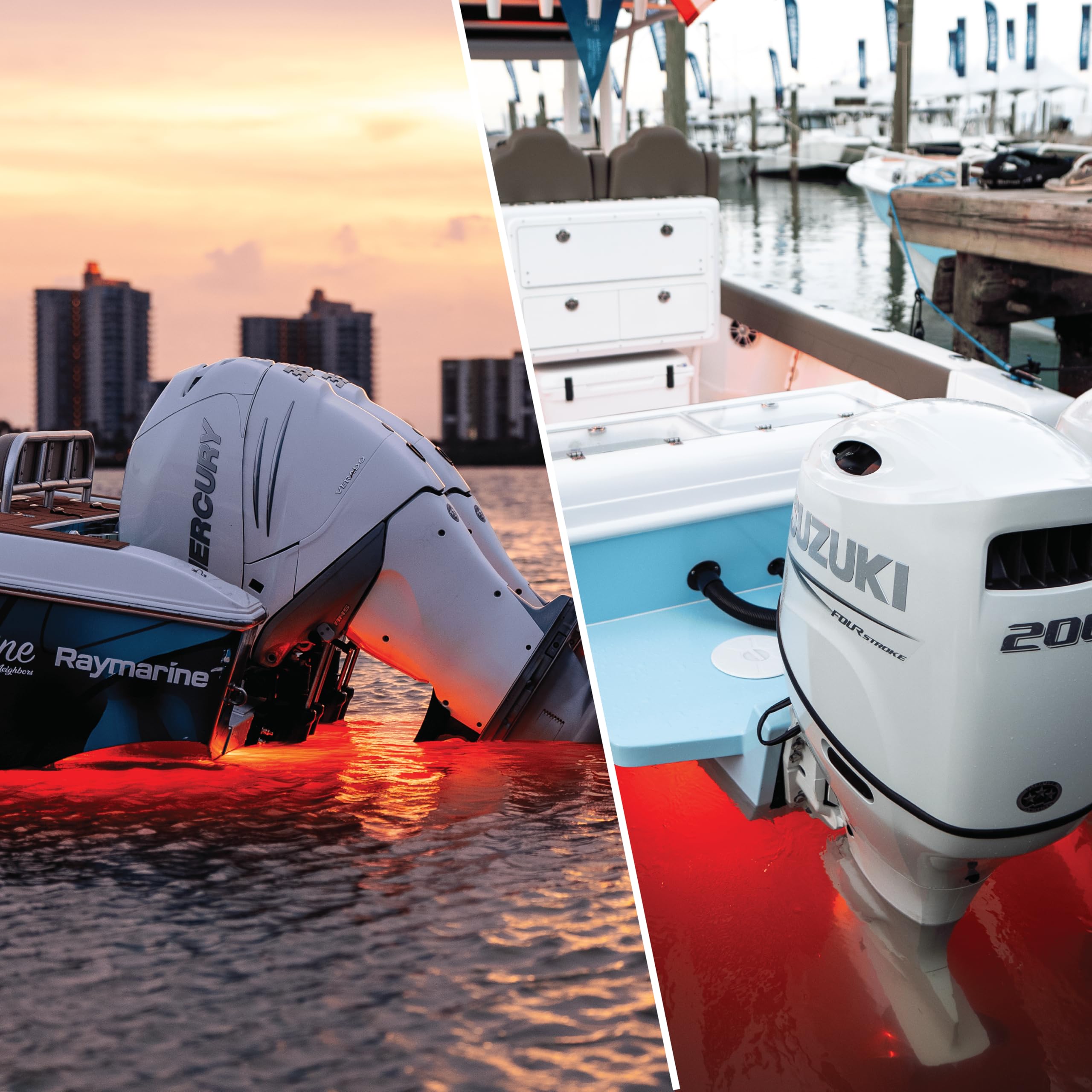 shadow-caster LED Underwater Boat Light SCR-24 - Dual Color Blue/White Combo - Bronze Housing - 90W Surface Mount - Tempered Glass Lens - IP68 Fully Submersible Waterproof
