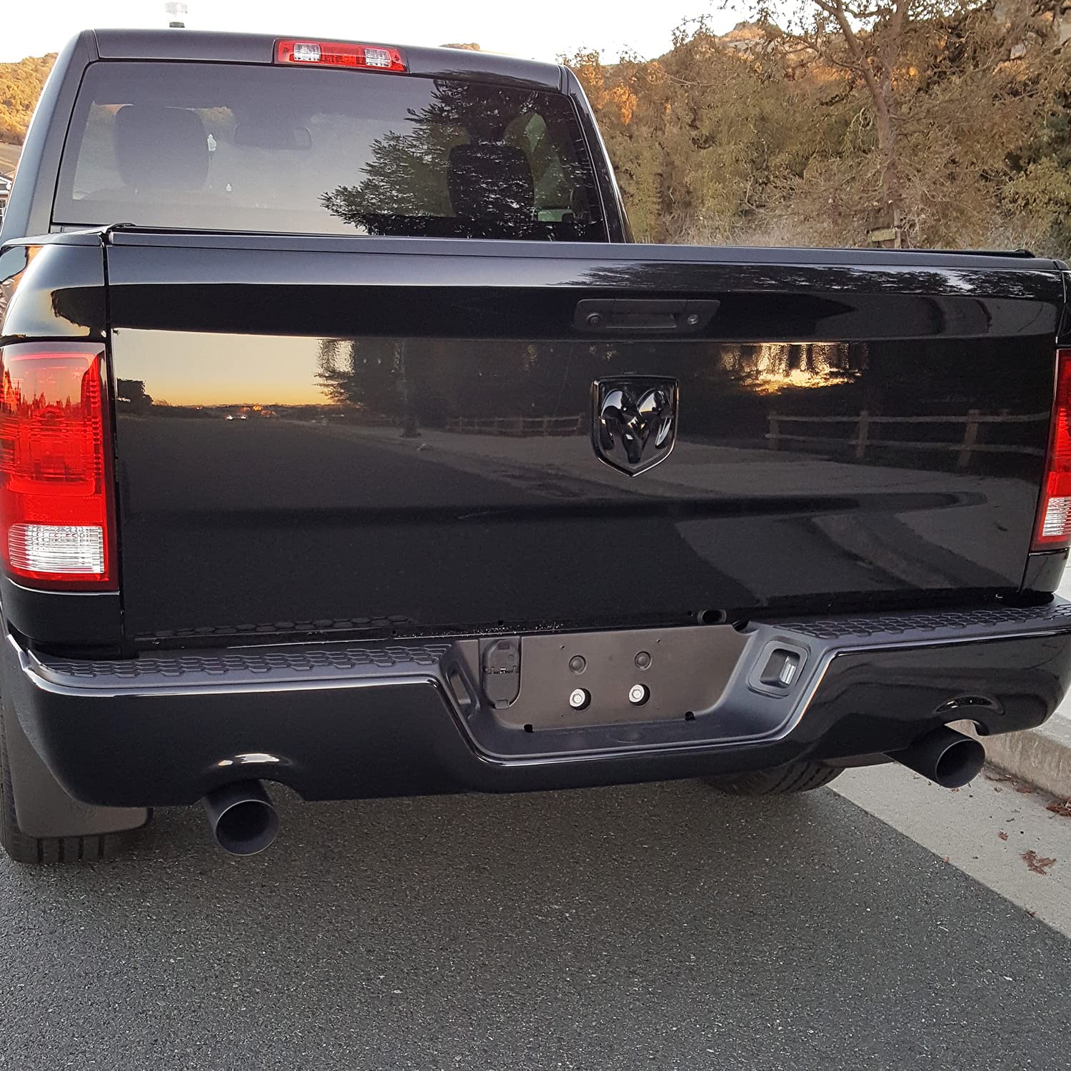 Flowmaster Exhaust Tip 15356B 4 Inch Angle Cut Black Ceramic Coated 304 Stainless Steel Compatible with 2009-2024 Classic Body RAM 1500 5.7L Hemi with Factory Dual Exhaust