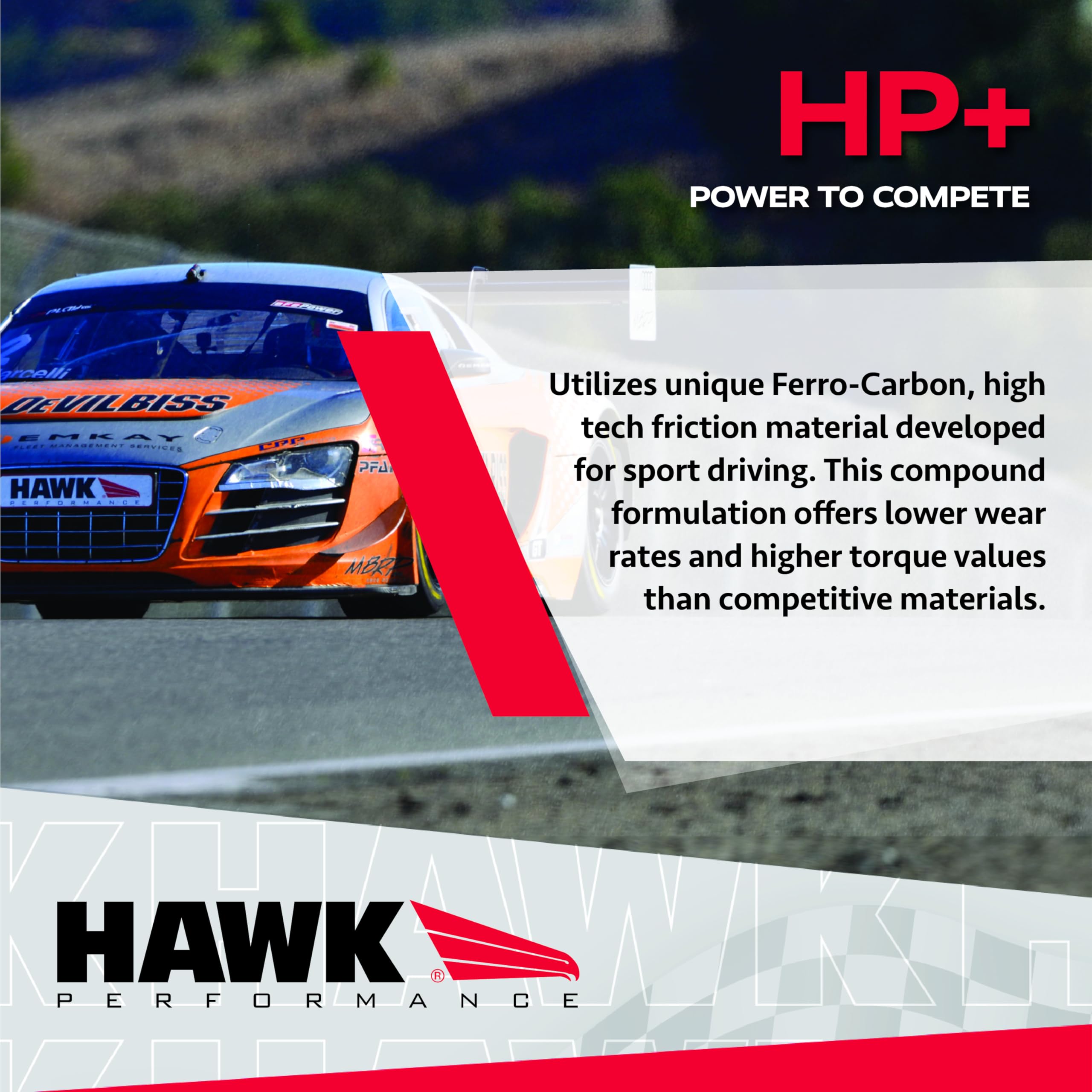 Hawk Performance HP Plus HB100N.480 Crossover Street/Motorsport Brake Pads