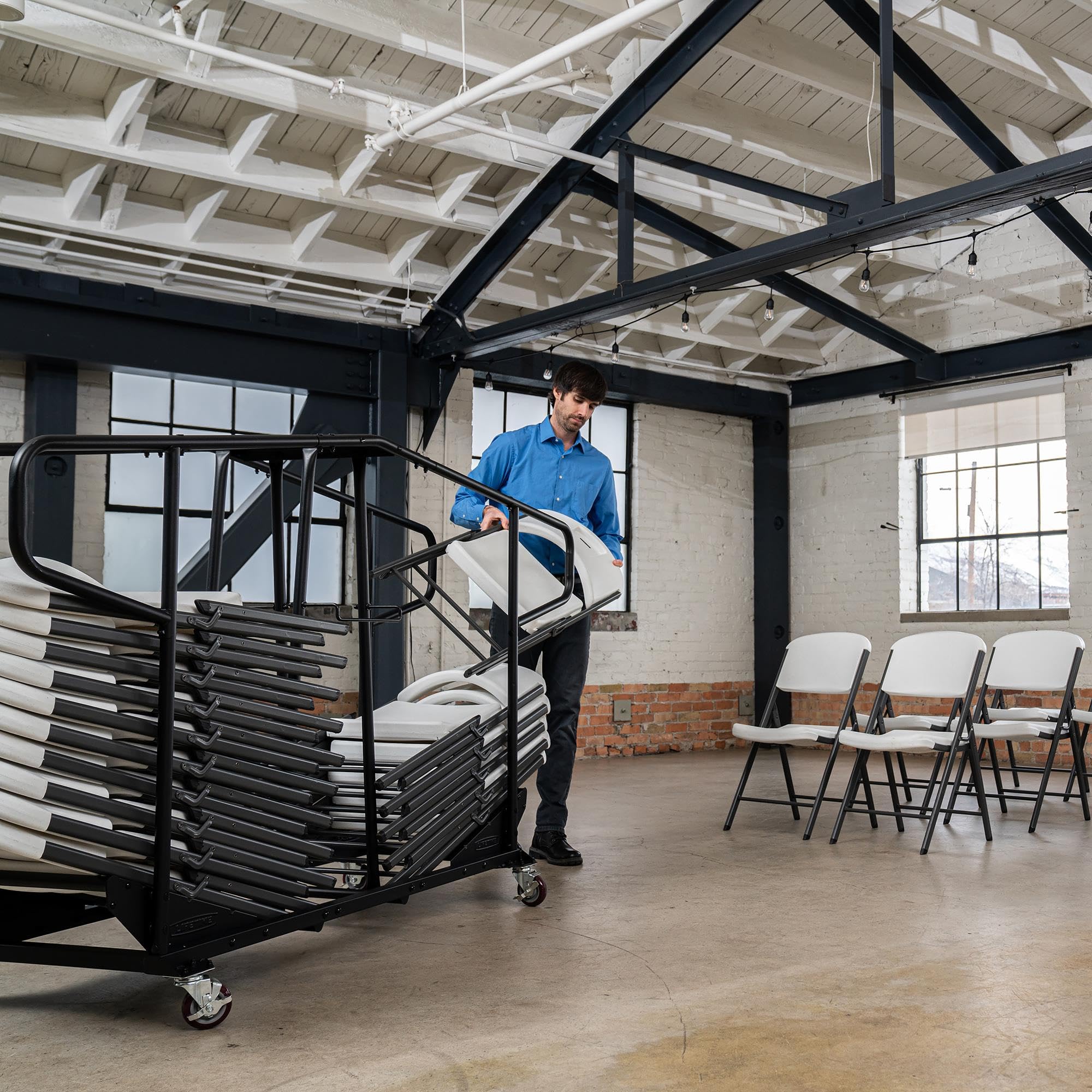 Black Lifetime Chair Cart, Steel