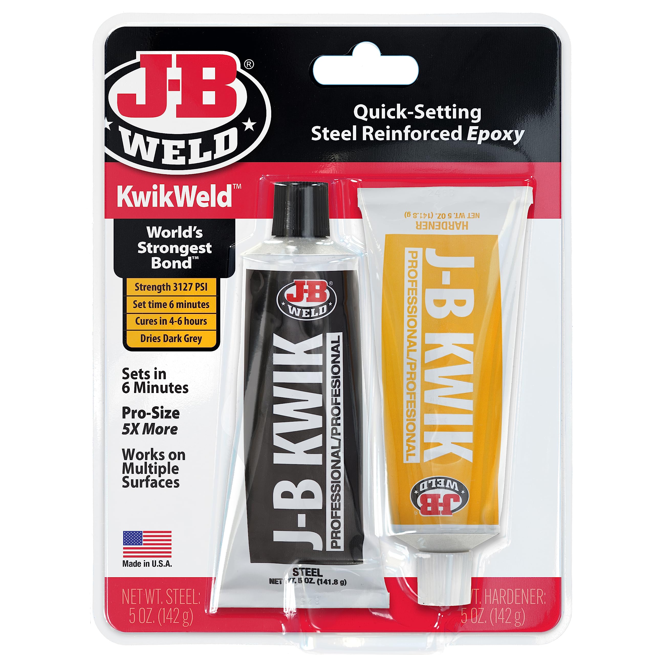 KwikWeld J-B Weld 8271 Professional Size Steel Reinforced Epoxy Twin Pack - 10 oz.