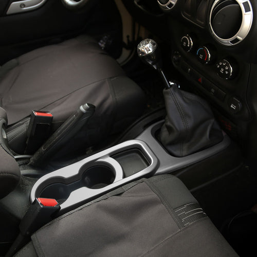 Cup Holder Trim, Rugged Ridge Center Console, Charcoal, Manual | 11157.23 | Fits 2011-2018 Jeep Wrangler JK