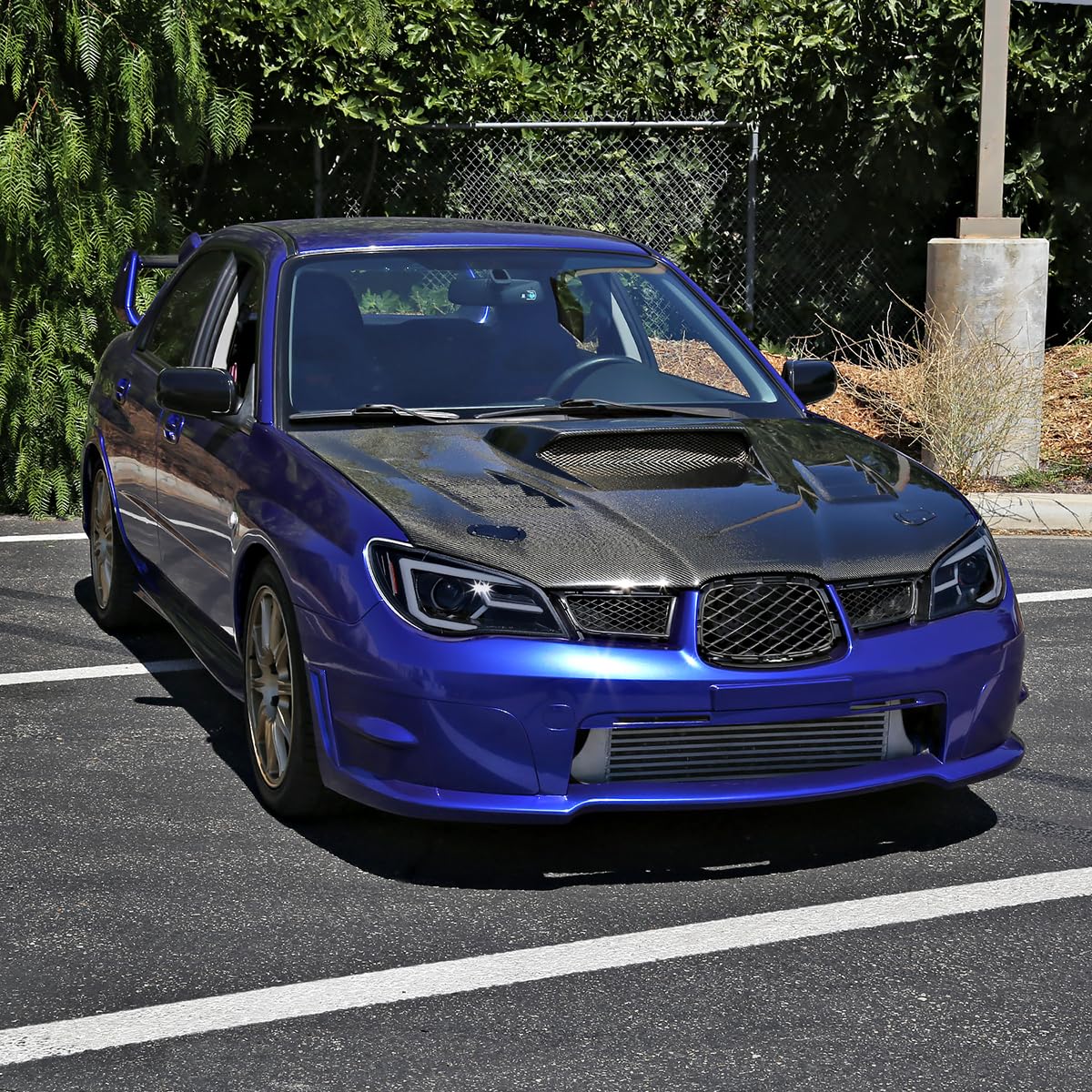 Smoke Projector Headlights SPEC-D TUNING w/Sequential LED Turn Signal Compatible with 2006-2007 Subaru Impreza WRX/STI Models Only, Left + Right Pair Headlamp Assembly