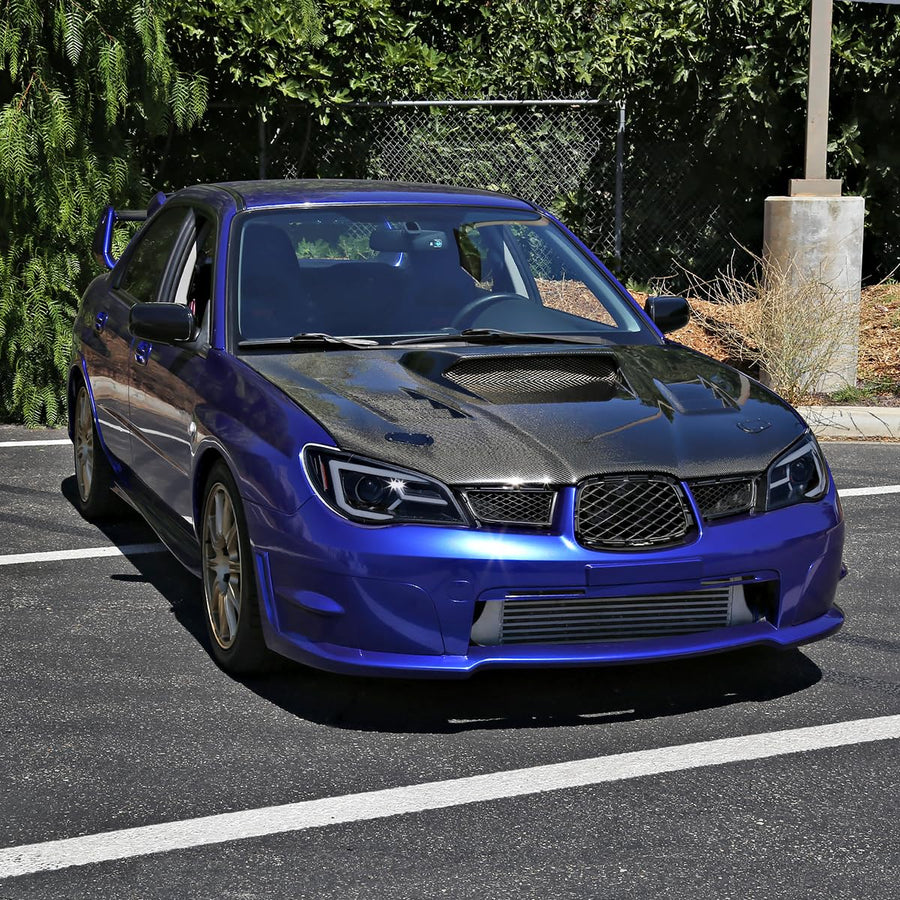 Smoke Projector Headlights SPEC-D TUNING w/Sequential LED Turn Signal Compatible with 2006-2007 Subaru Impreza WRX/STI Models Only, Left + Right Pair Headlamp Assembly