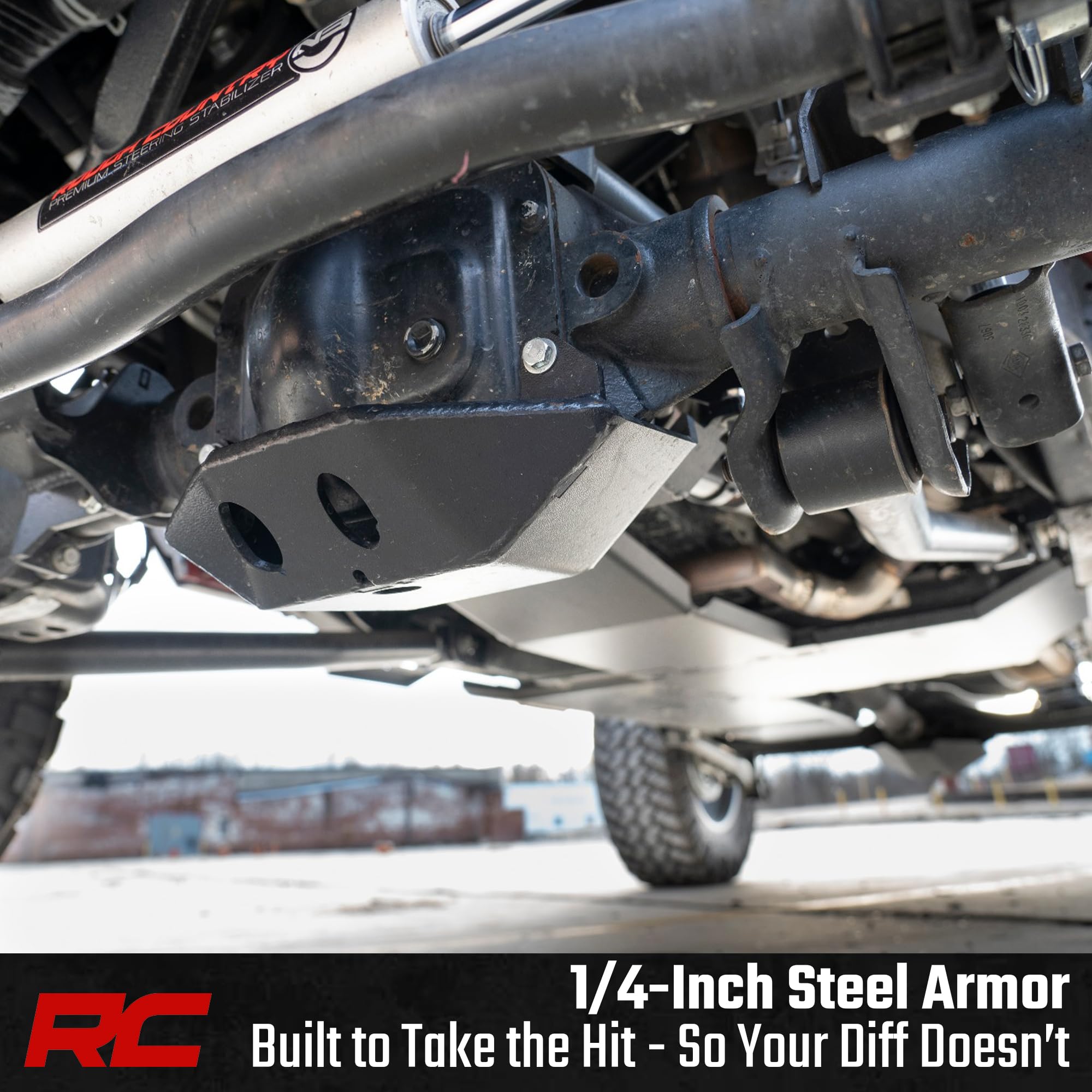 Rough Country Front Differential Skid Plate M186 for Jeep Wrangler JL & Unlimited (2018–2023, Non-Rubicon Only) – 1/4" Steel Off-Road Protection