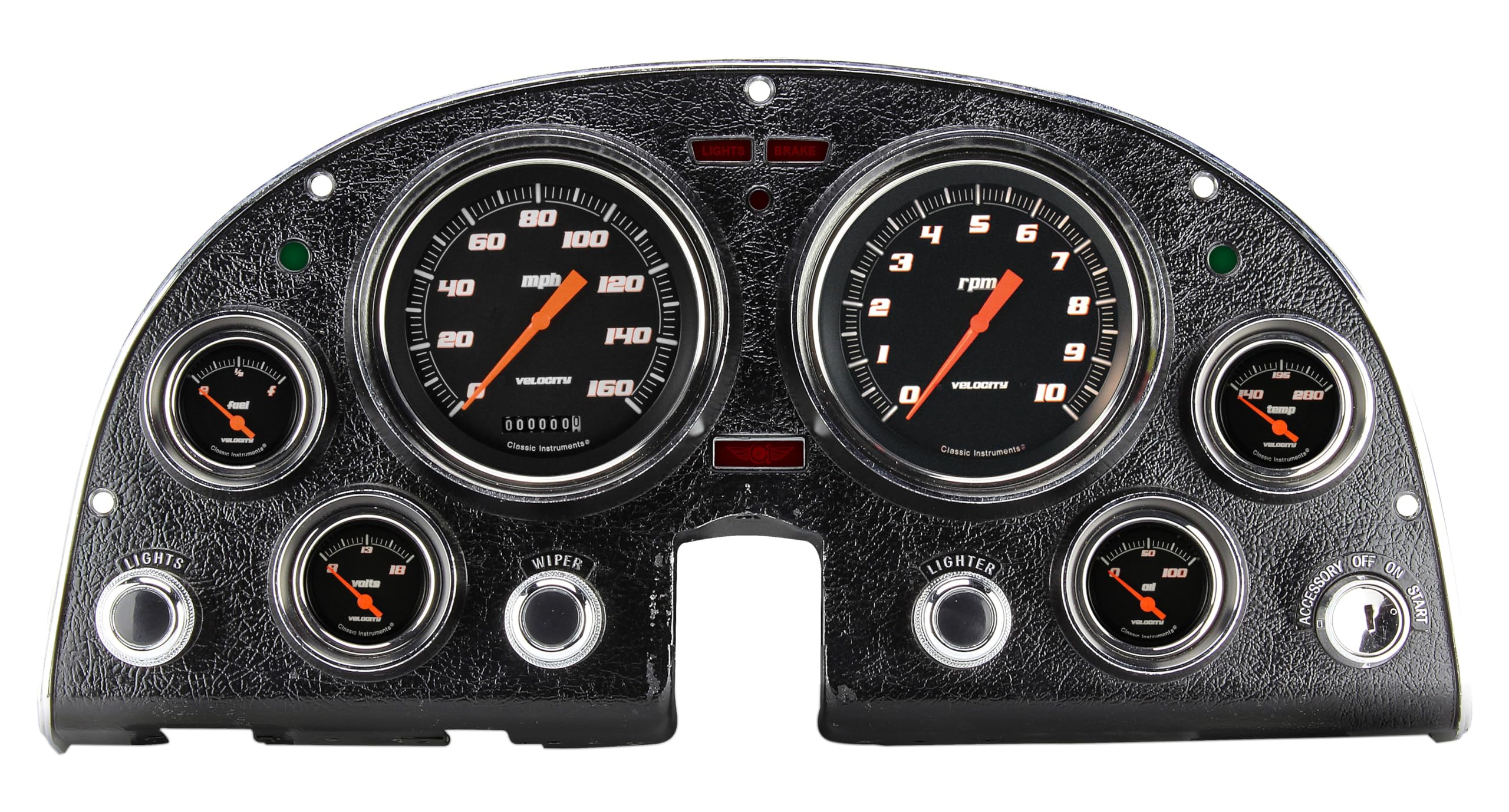 Velocity Black Classic Instruments CO63DVSB-LS Direct Fit Gauge Package with Digital Odometer LS Swap Fits 1963-1967 Corvette