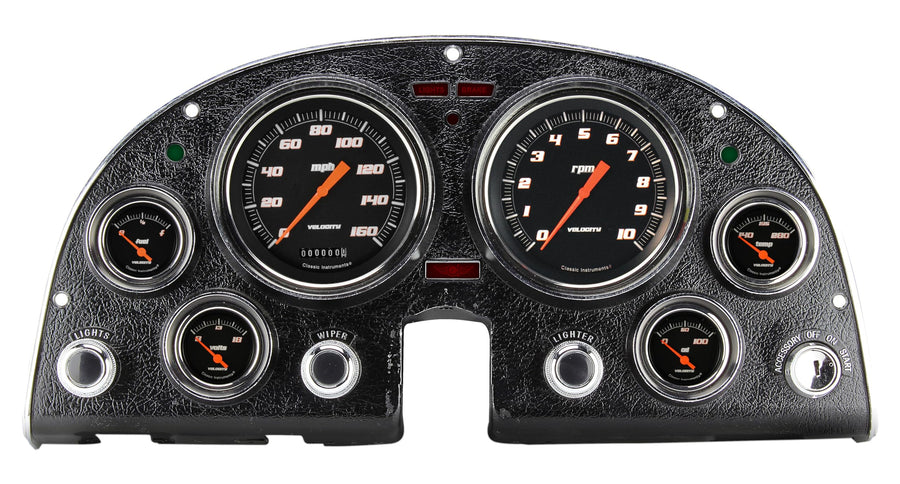 Velocity Black Classic Instruments CO63DVSB-LS Direct Fit Gauge Package with Digital Odometer LS Swap Fits 1963-1967 Corvette
