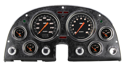 Velocity Black Classic Instruments CO63DVSB-LS Direct Fit Gauge Package with Digital Odometer LS Swap Fits 1963-1967 Corvette