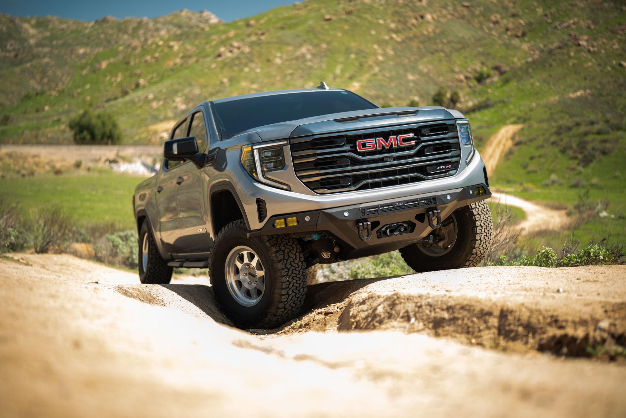 Offroad DV8 Spec Series Front Bumper for 2022-2025 GMC Sierra 1500 | Heavy-Duty Winch Mount | 20" Light Bar Mount | (4) 3" Pod Light Mounts | Steel Full Front Skid Plate | Low-Profile Fitment