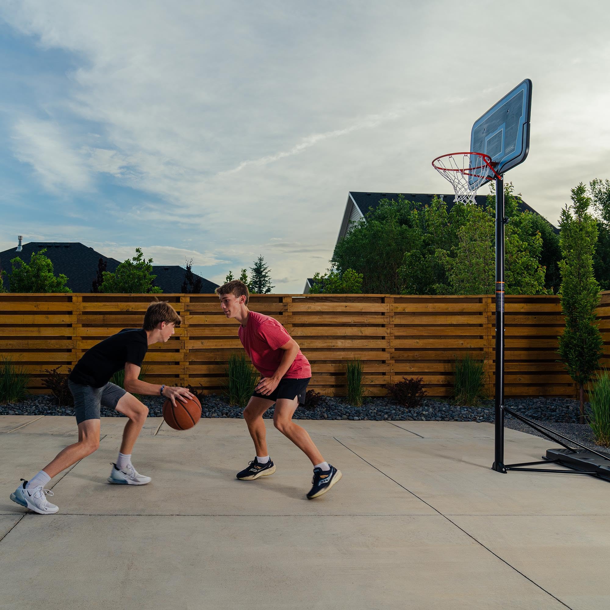 1268 Lifetime Streamline Impact Portable Basketball System, 44 Inch Backboard, Black