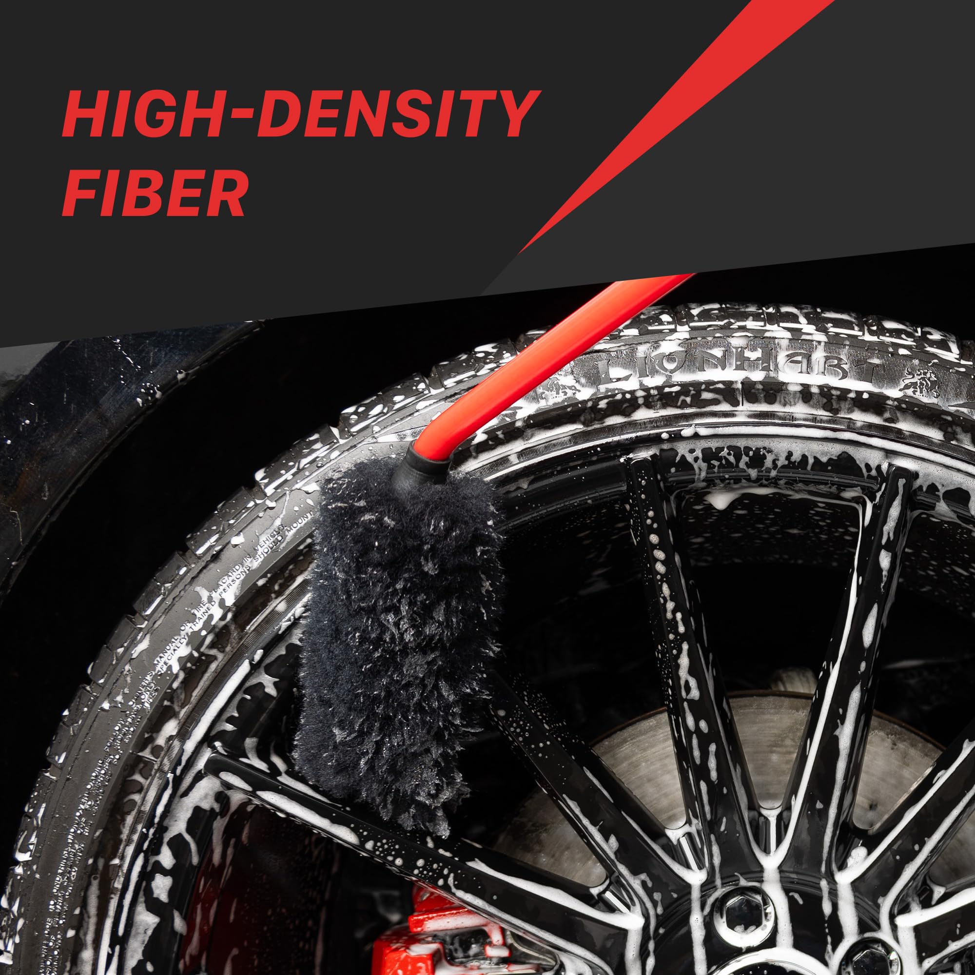 Maxshine Ultimate Wool Wheel Brush Universal – 19-Inch Black Brush with 45° Angle – Gentle, Effective Cleaning for Wheels & Rims – Ideal for Car Detailing & Hard-to-Reach Areas
