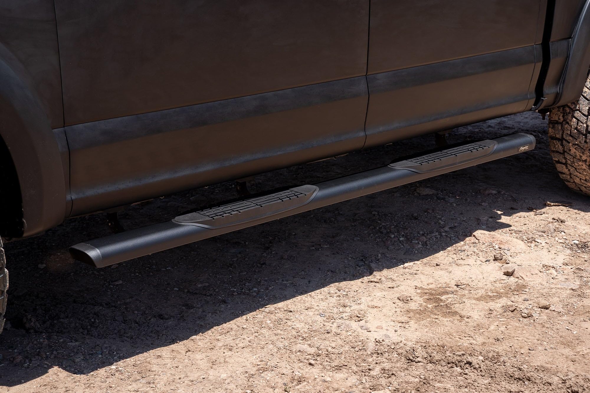 5in Oval Style Raptor Series Running Boards Steps Black Aluminum Compatible with SuperCrew 15-26 F-150 17-26 F-260/F-350 Super Duty