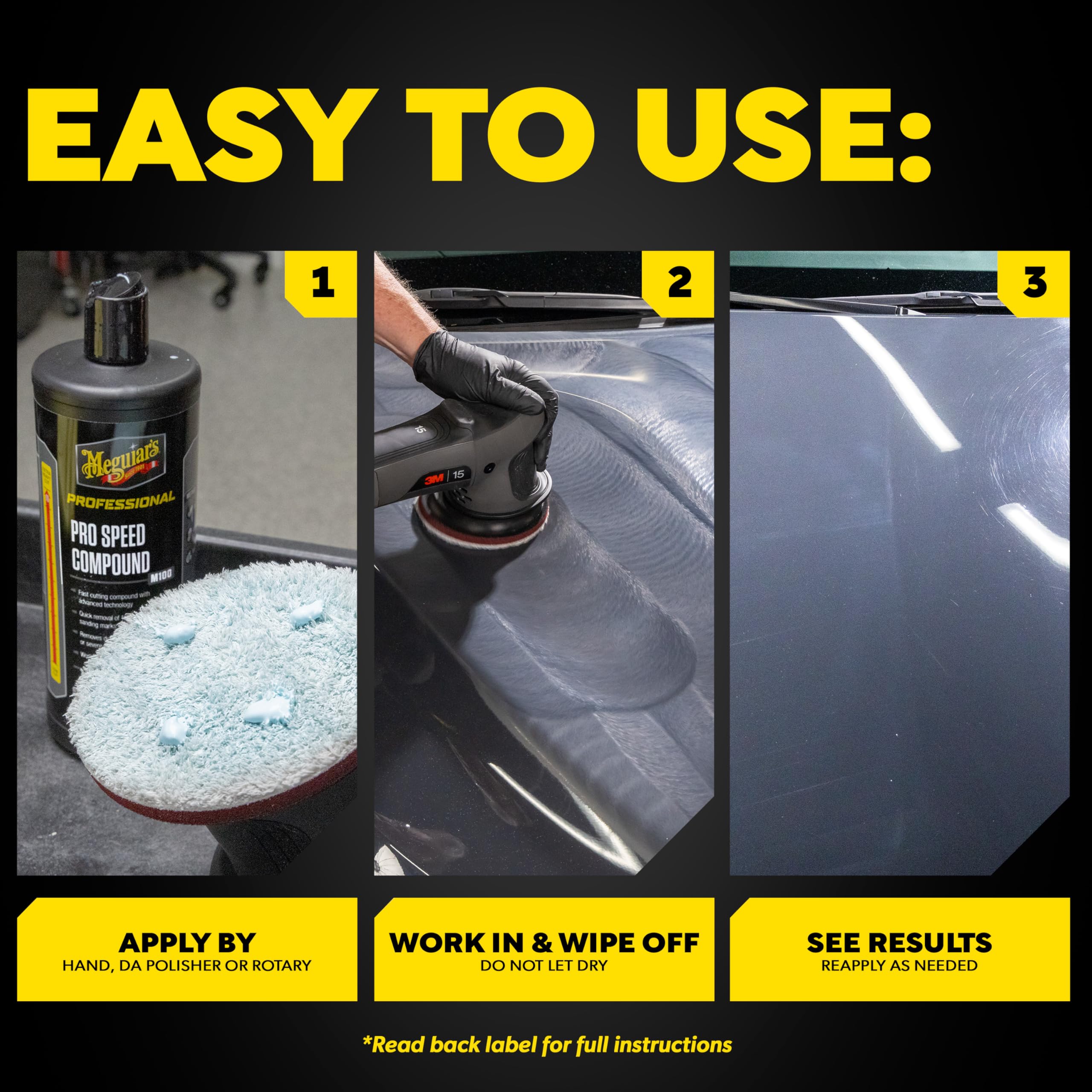 Mirror Glaze Meguiar's Pro Speed Compound, A Glaze Designed for The Exterior of Your Car, Removes Deep Scratches, Holograms, and Severe Swirls Using Advanced Technology, 1 Gallon Container