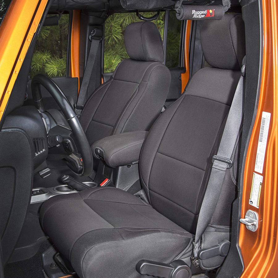 Seat Cover Kit, Black | Rugged Ridge | 13297.01 | Fits 2011-2018 Jeep Wrangler JKU 4-Door