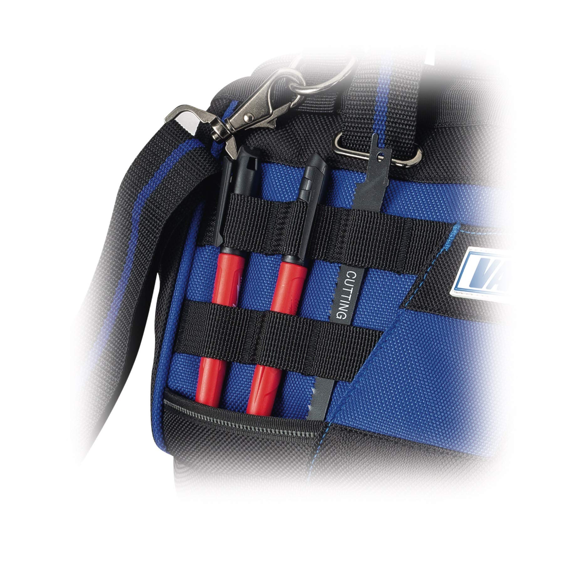 Vaughan 9 Pocket 13 in. Wide Mouth Tool Bag 8 Tool Loops 1200D - 240156,Blue