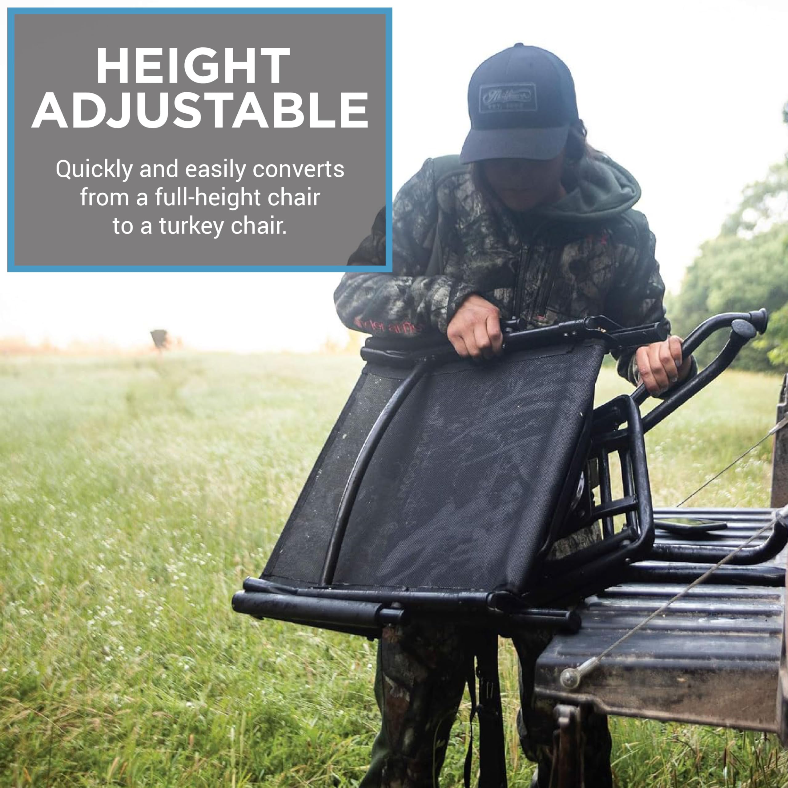 Comfort Hunt Mesh Lite Portable Hunting Chair with 360 Degree Swivel and Carry Strap, Black