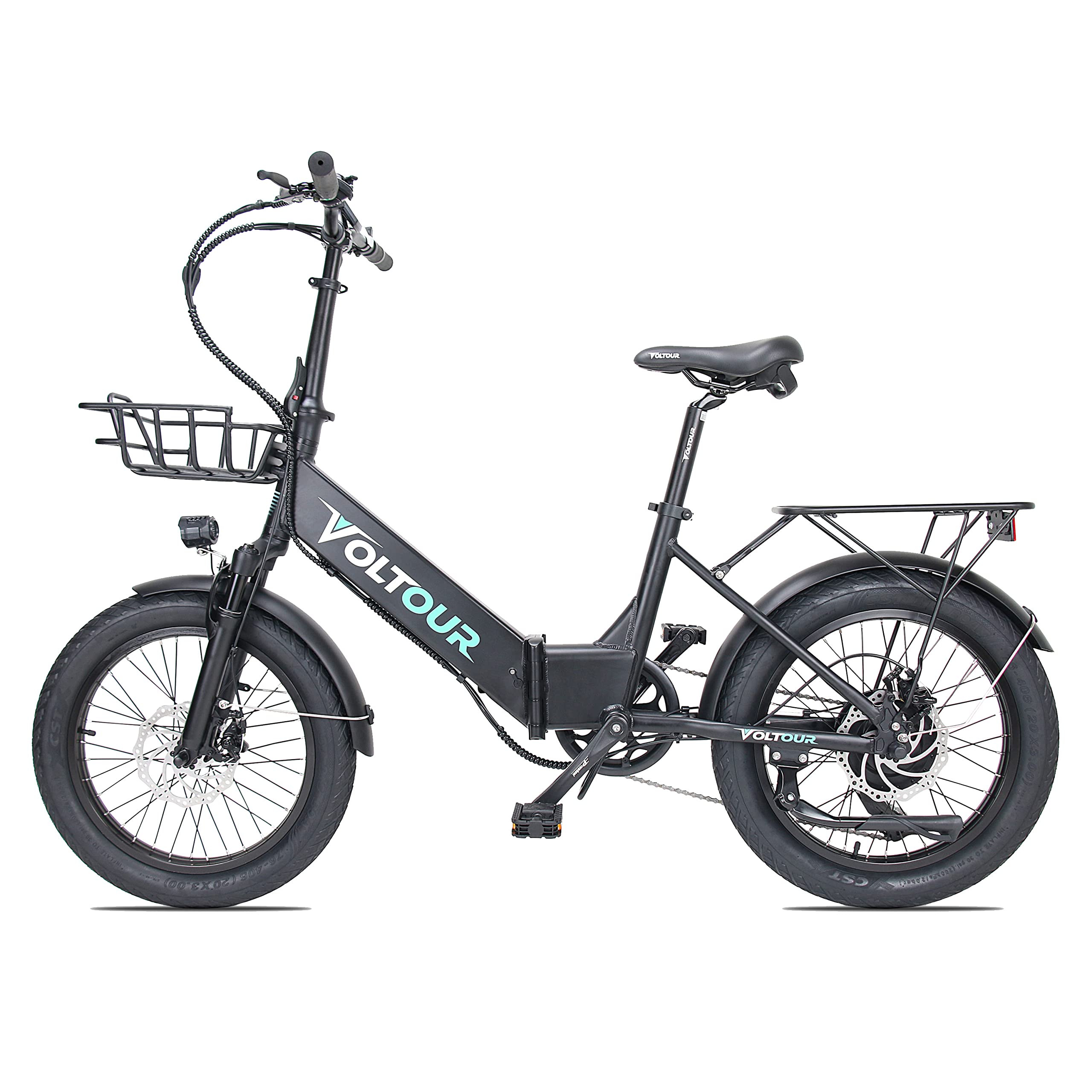 20" Folding E-Bike Voltour 320-STFDBLK with Step Thru Frame - 500W, Black