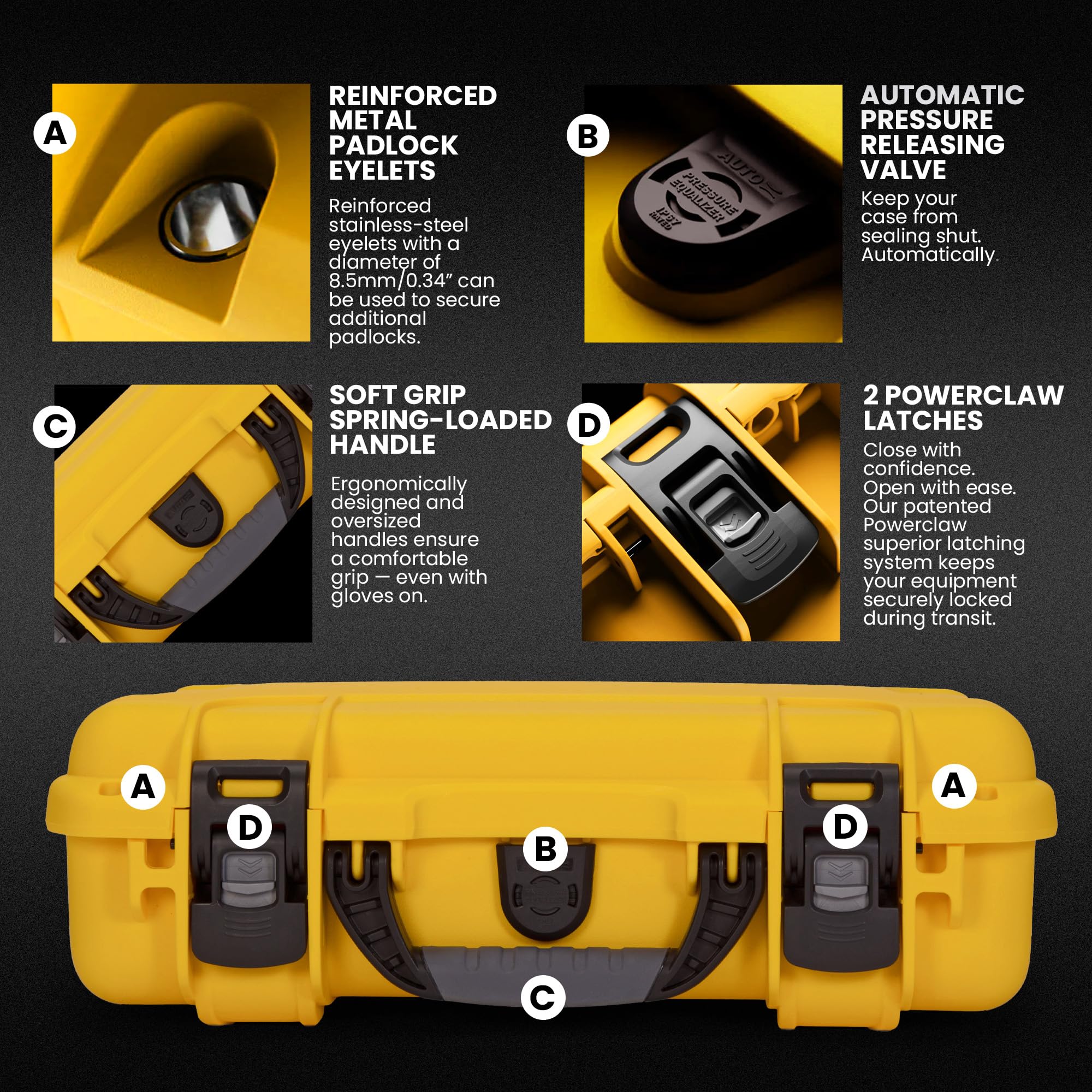 Waterproof Nanuk 910 Hard Case Empty - Yellow