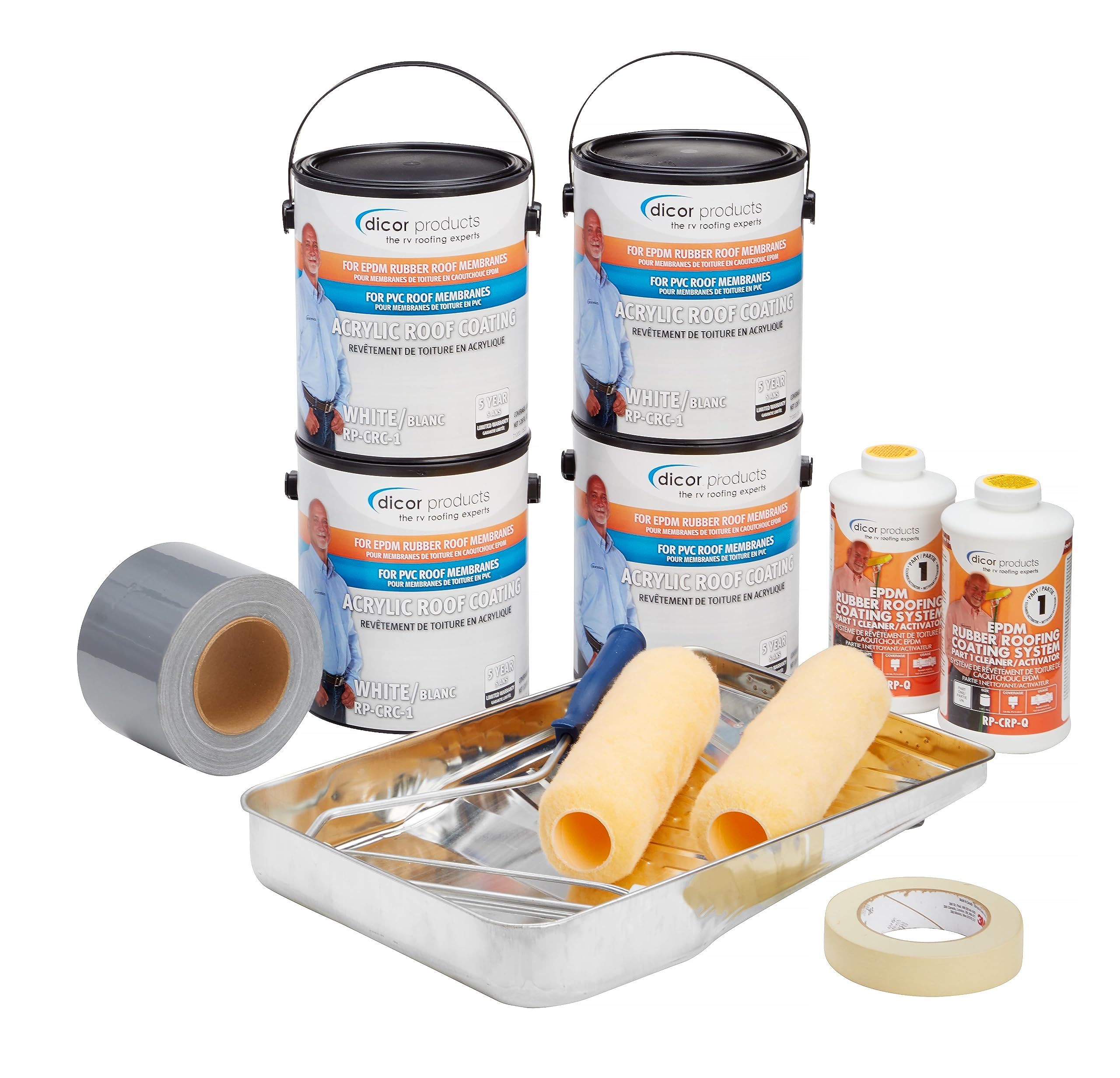 Dicor RV Roof Renew Kit - EPDM Rubber Roof Coating System RP-RRK-30