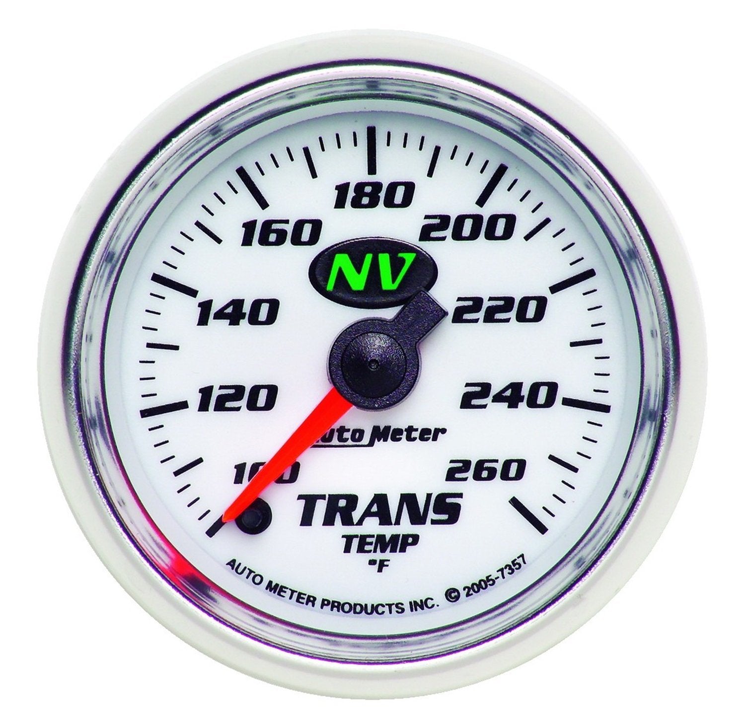 Auto Meter NV 2-1/16" 100-260 F Full Sweep Electric Transmission Temperature Gauge 7357