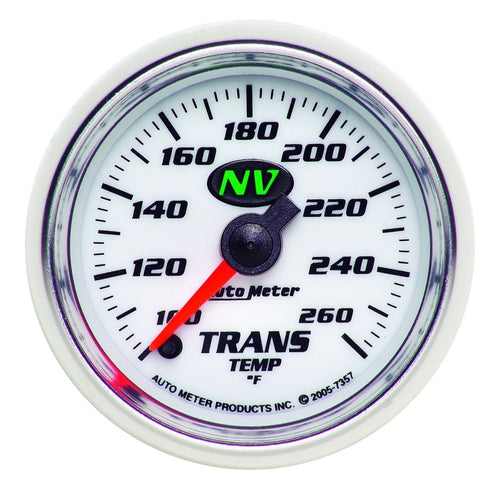 Auto Meter NV 2-1/16" 100-260 F Full Sweep Electric Transmission Temperature Gauge 7357