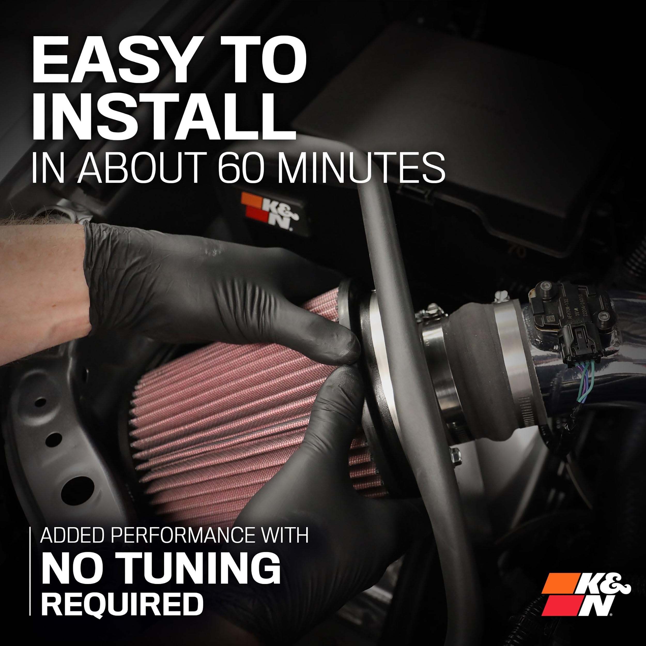 Cold Air Intake System K&N: High-Flow Air Filter, Increase Performance & Towing: Compatible with 2024-2025 Toyota: Land Cruiser, Tacoma, 77-9043KP