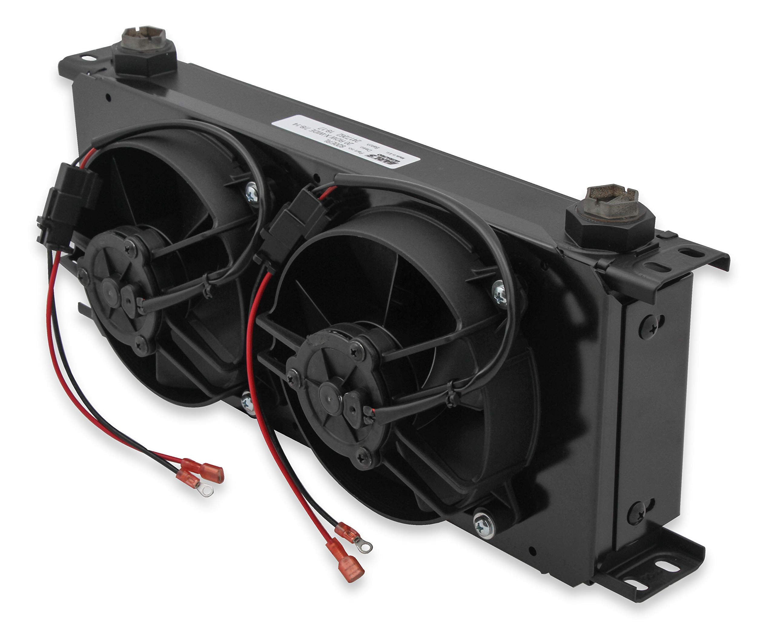 FP820ERL Earl's UltraPro Oil Cooler w/Dual Fan Pack - Black - 20 Rows - Extra-Wide Cooler - 10 O-Ring Boss Female Ports