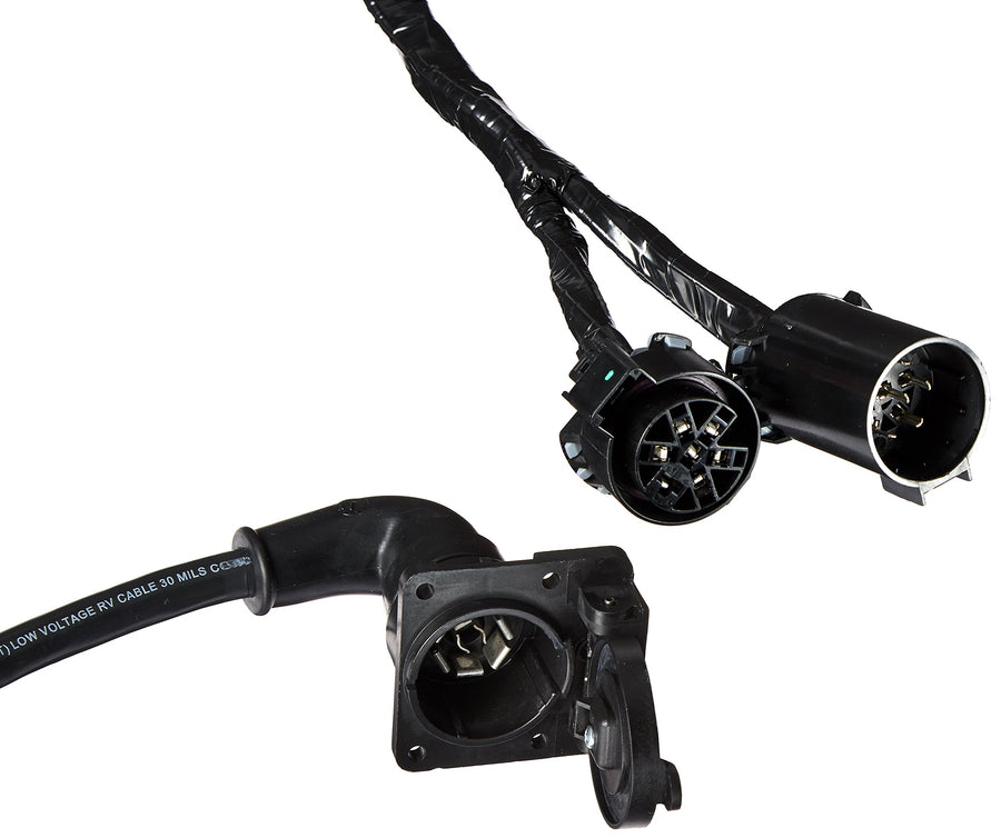 Fulton 7-Way Flat Pin Connector Assembly Fifth Wheel Adapter Harness, 9-Feet for GM, Ford, Dodge, Toyota