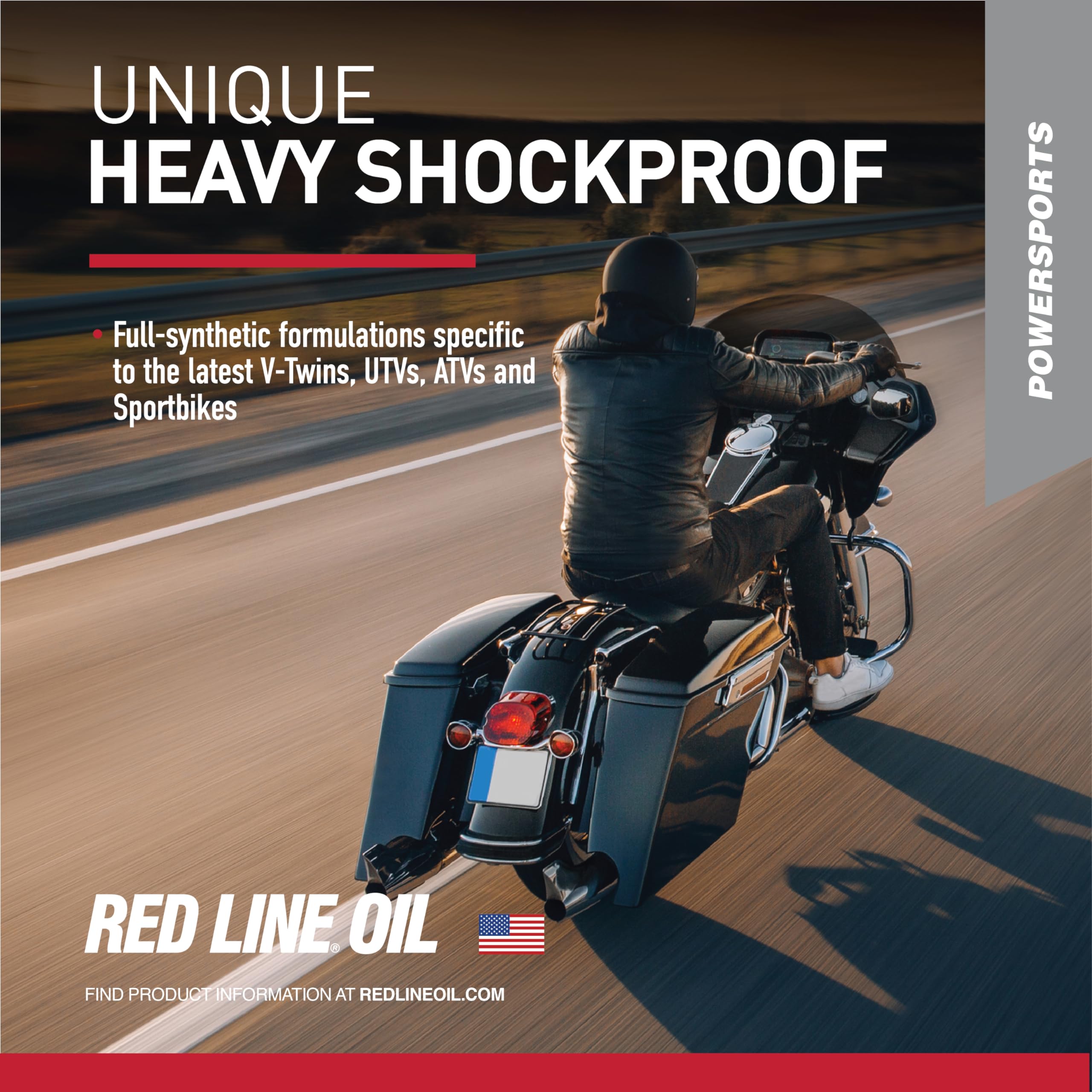 Red Line Full Synthetic Gear Oil 42804, V-Twin Transmission Oil with Shockproof - 1 Quart