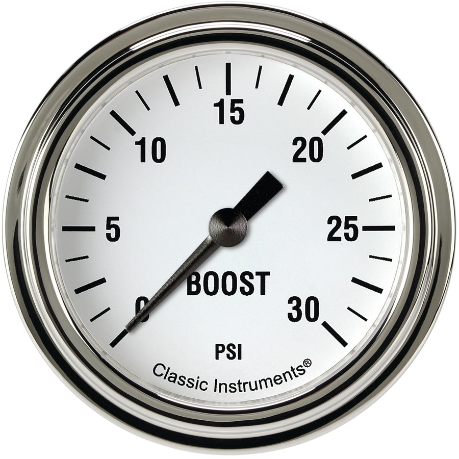 White Hot Classic Instruments WH342SLF 2-5/8" Boost Gauge, 30 psi