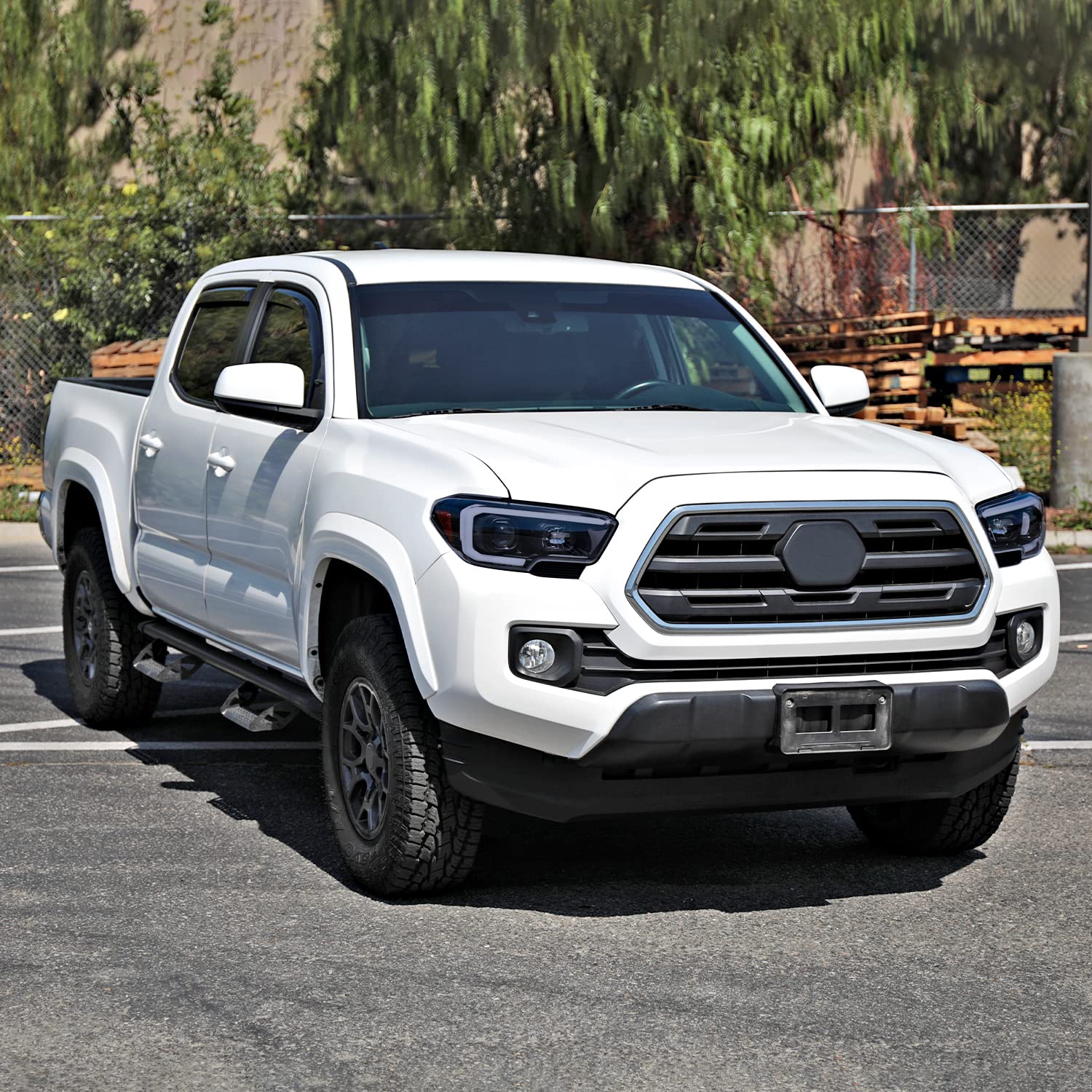 Black Smoke SPEC-D TUNING Projector Headlights w/Switchback LED Tube Signal Compatible with 2016-2023 Toyota Tacoma, Left + Right Pair Headlamp Assembly