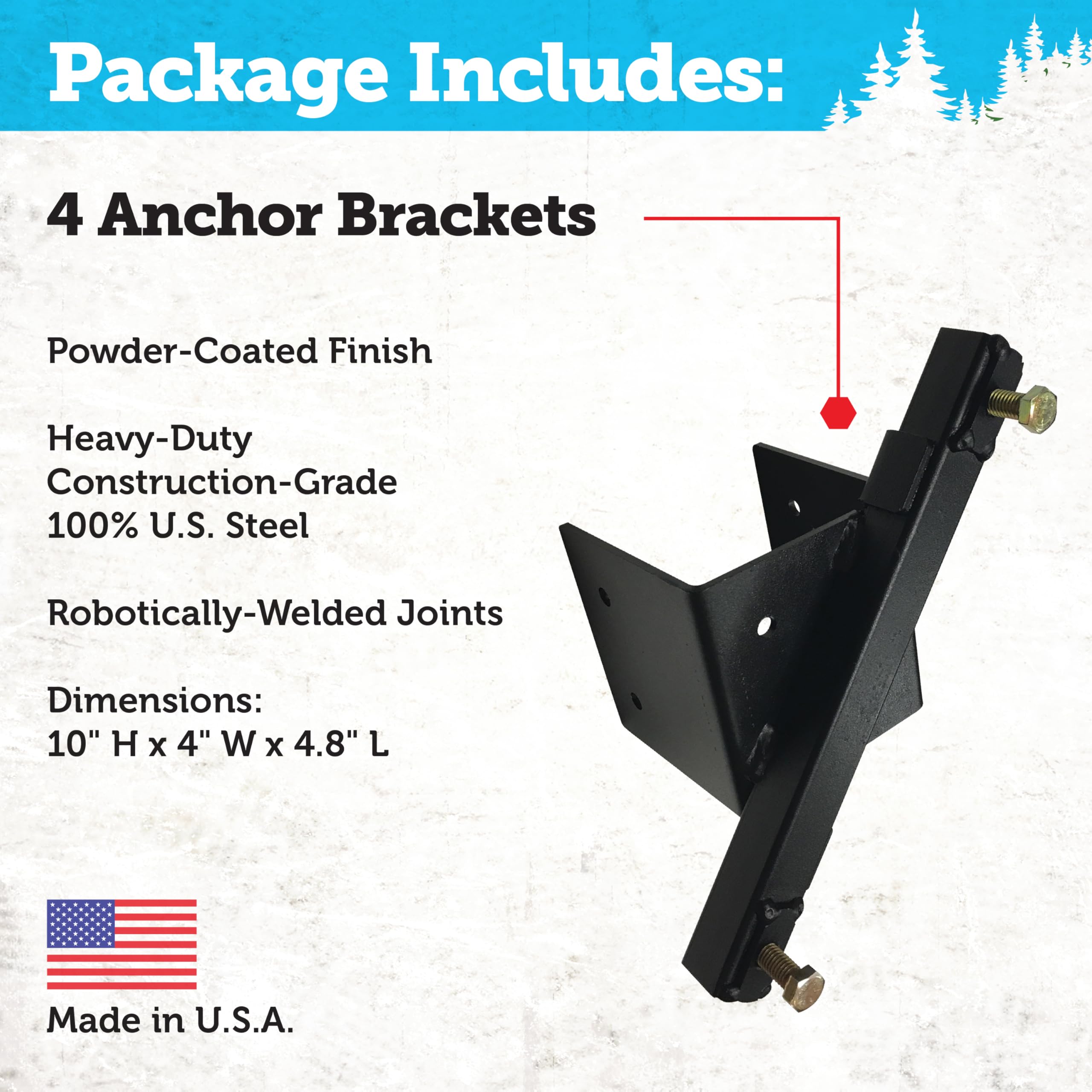 Lock-N-Load Elevators USA-Made Ground Anchoring System, Use with Pre-Built and DIY Hunting Blinds and More, Hunter Accessories