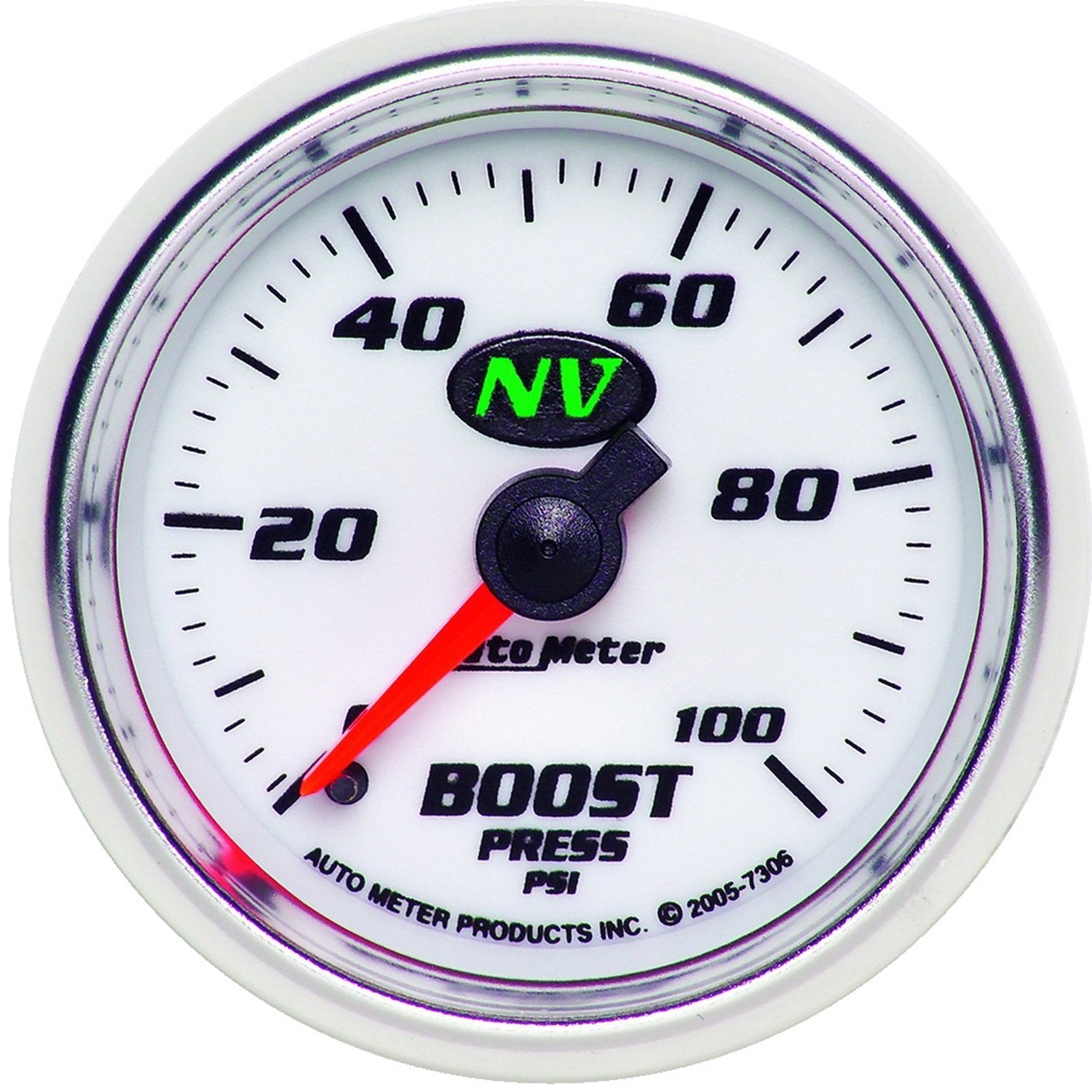 Auto Meter 2-1/16" NV 7306 0-100 PSI Mechanical Boost Gauge