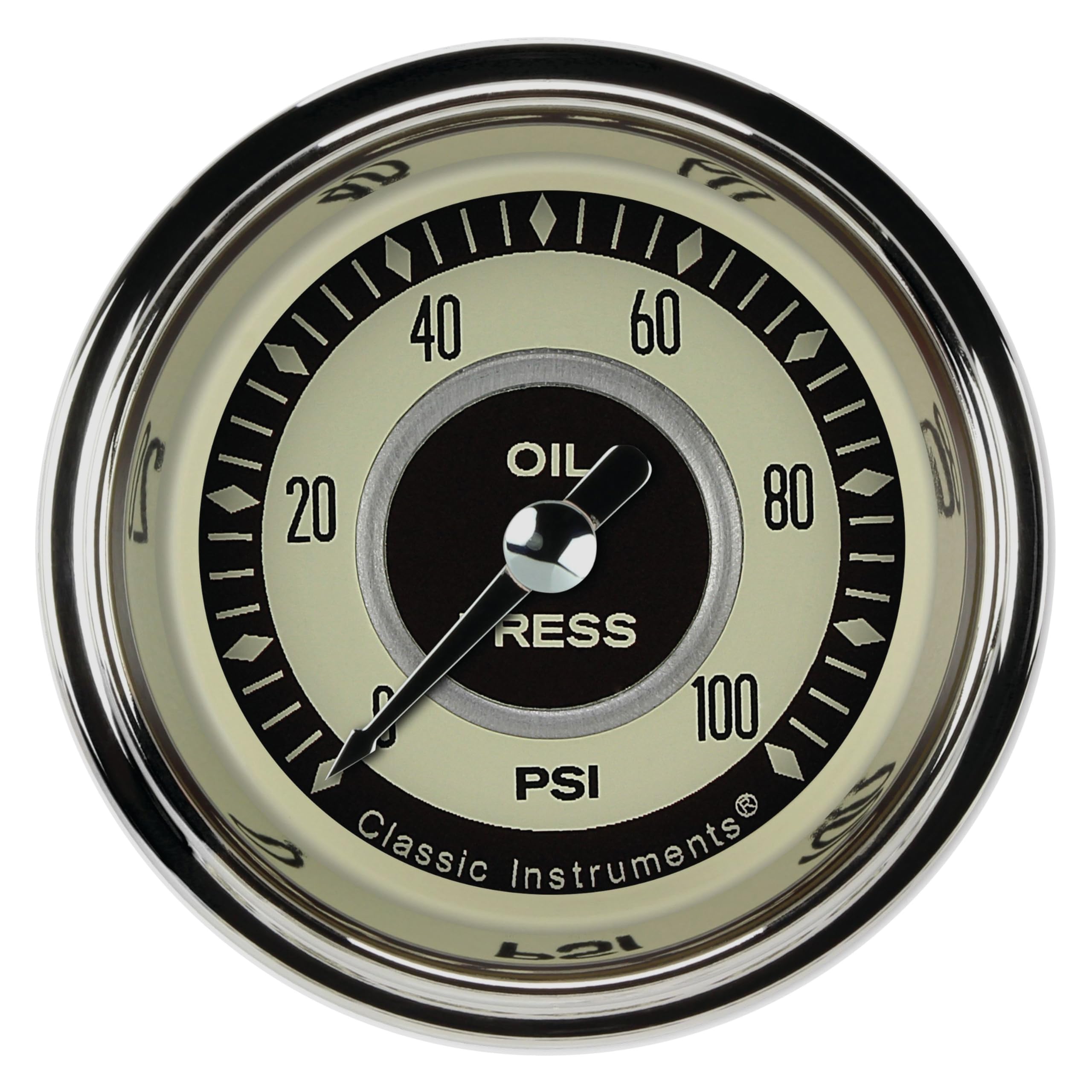 Nostalgia Classic Instruments NT181SHC 2-1/8" Oil Pressure Gauge 100 PSI Electric