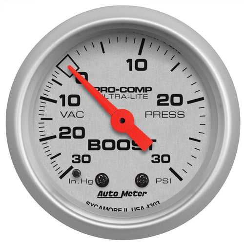 Auto Meter Ultra-Lite 4303 Mechanical Boost/Vacuum Gauge, 2.3125 in.